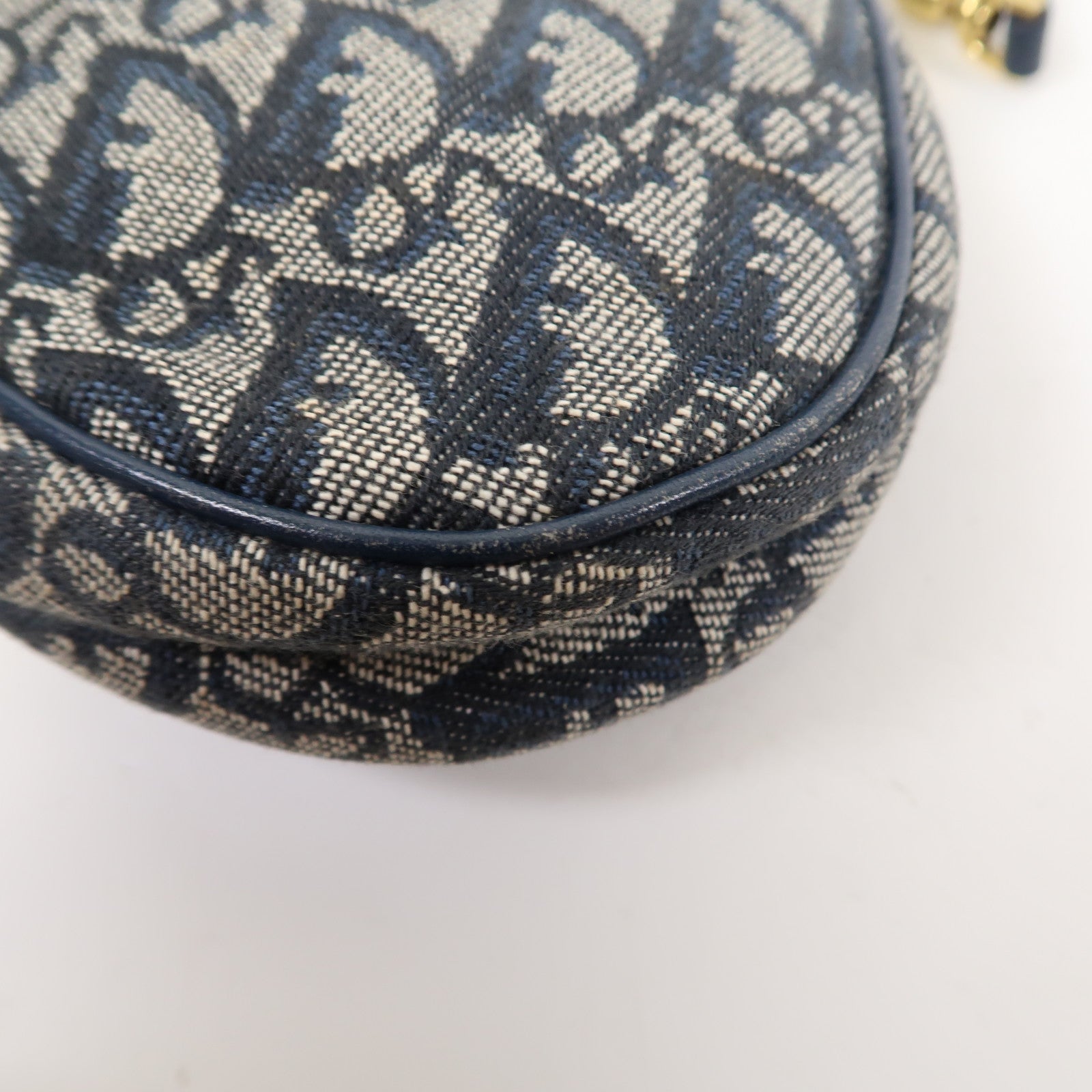 Dior 帆布Vintage Saddle Bag金扣手挽袋藍色