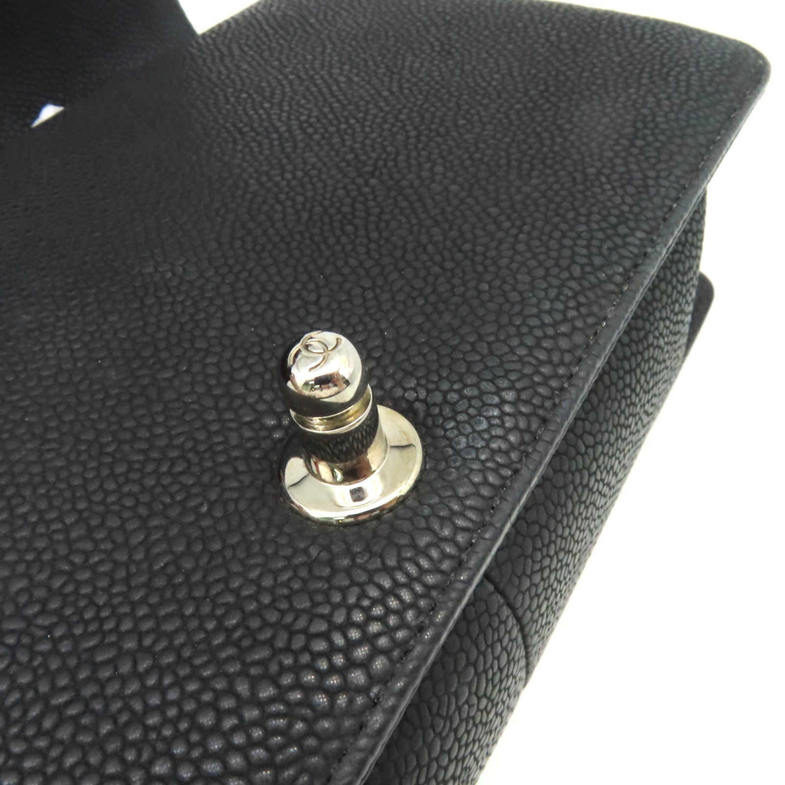 CHANEL 【激減優惠】菱格Caviar皮革Boy Chanel 25cm Chain Shoulder Bag銀扣鏈帶肩背袋黑色