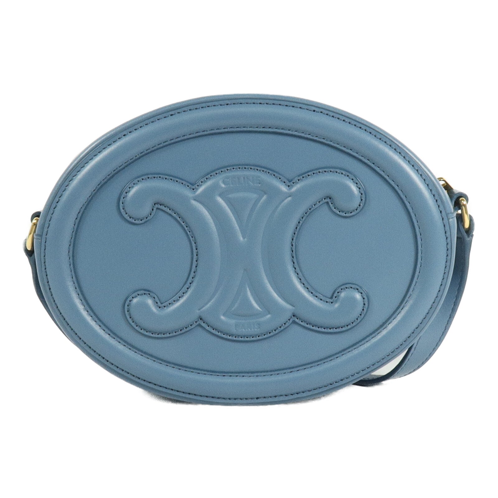 CELINE 牛皮皮革Cuir Triomphe Oval Purse肩背袋