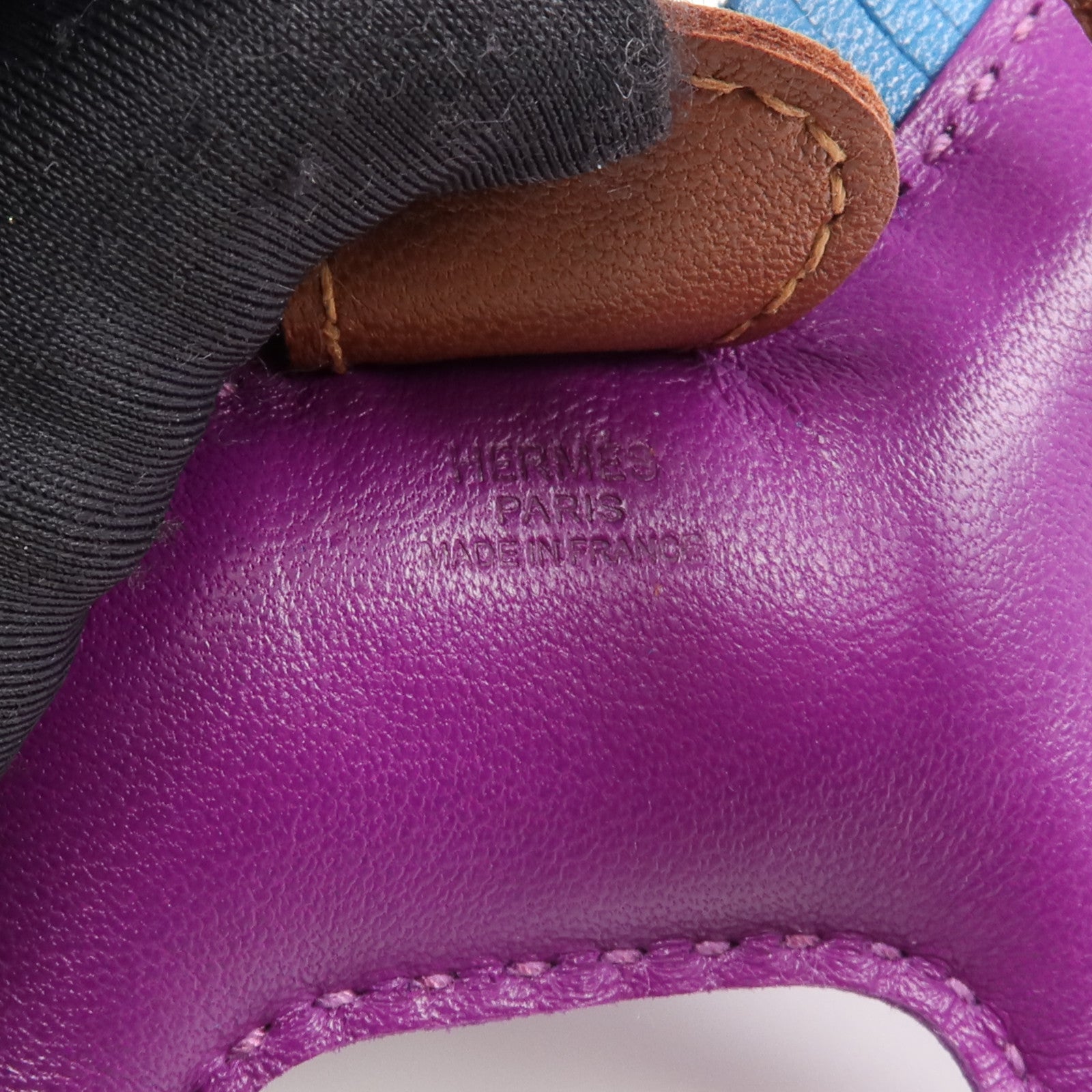HERMES Milo皮革Rodeo PM掛飾Anemone