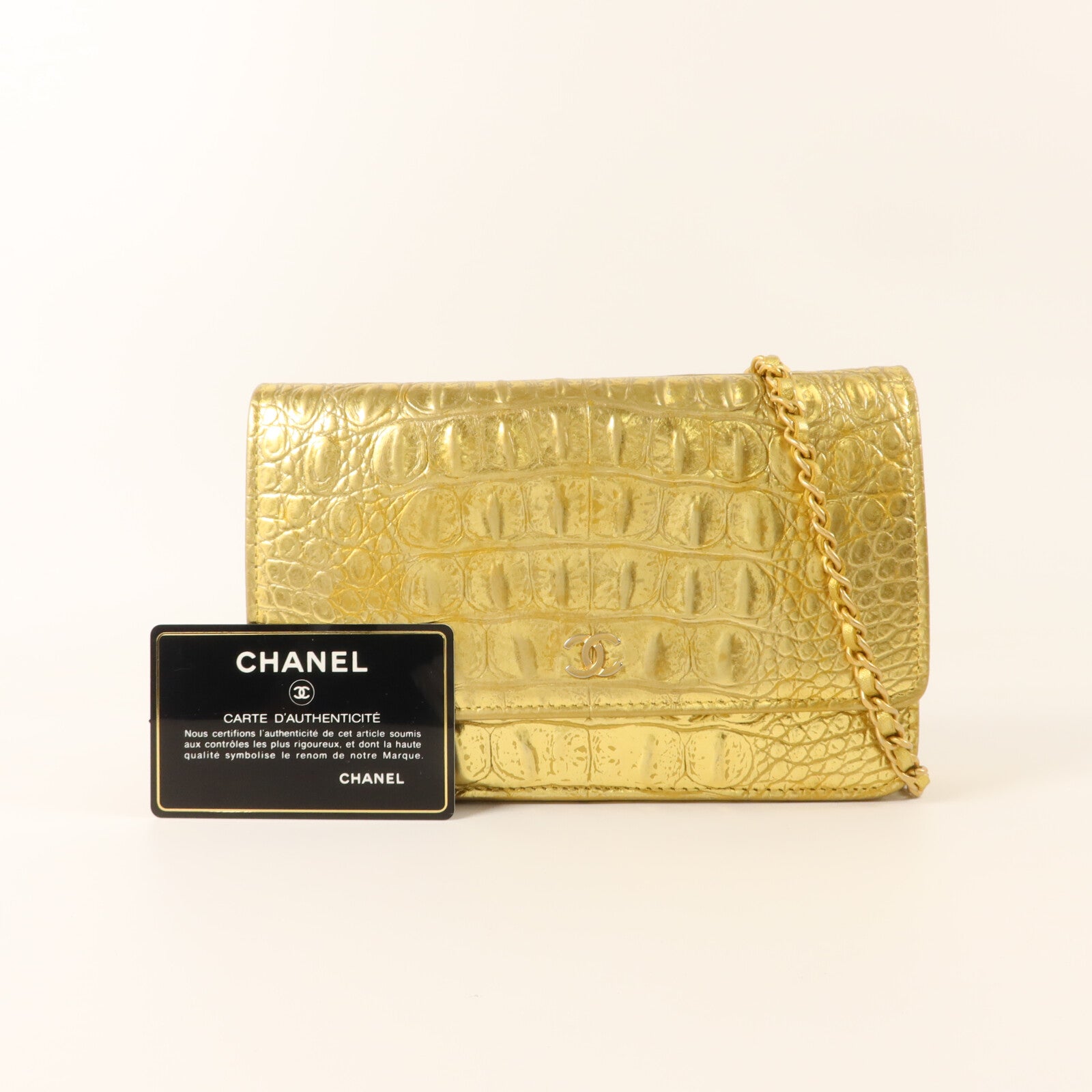 CHANEL 牛皮皮革Wallet On Chain鏈帶肩背袋