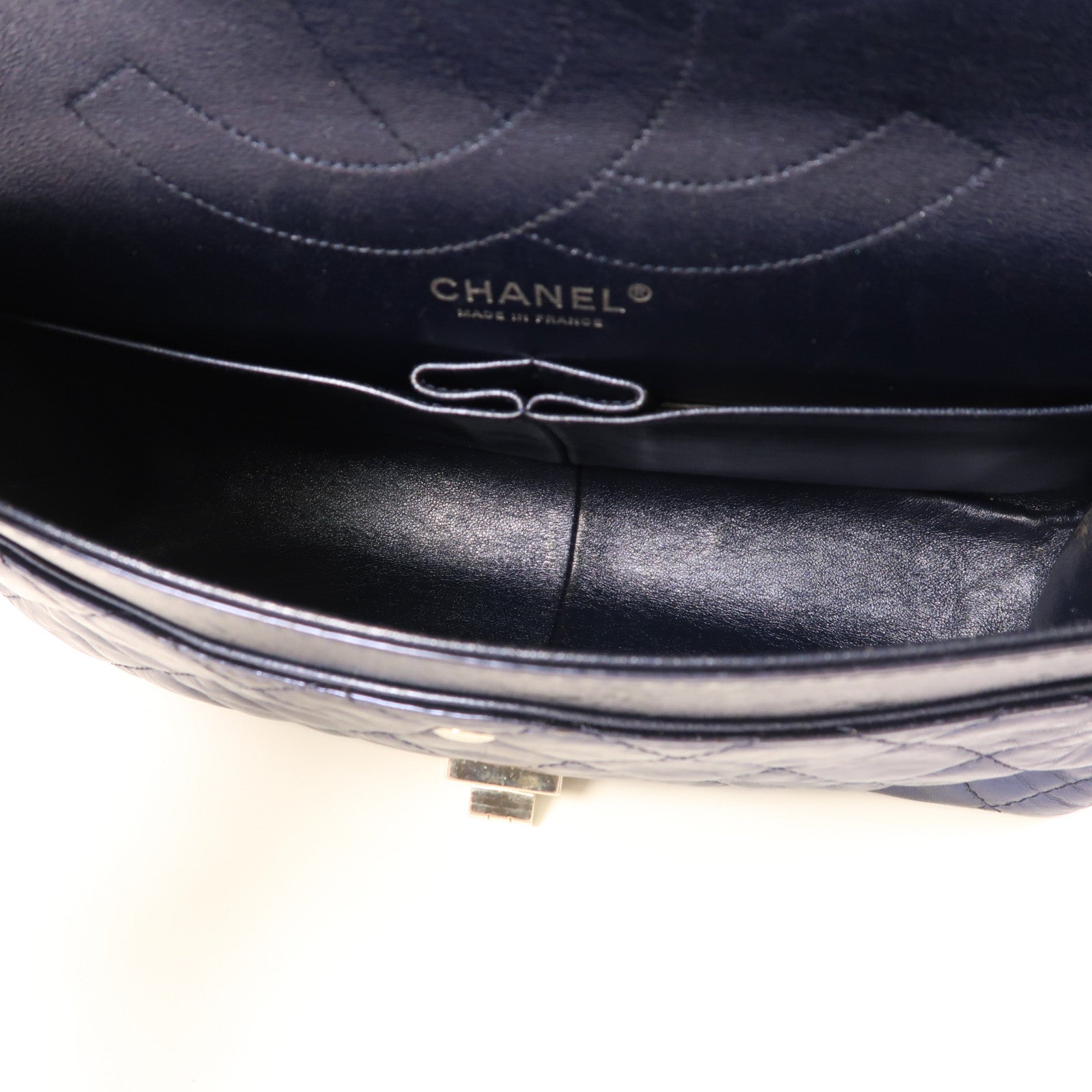 CHANEL 牛皮皮革2.55銀扣鏈帶肩背袋