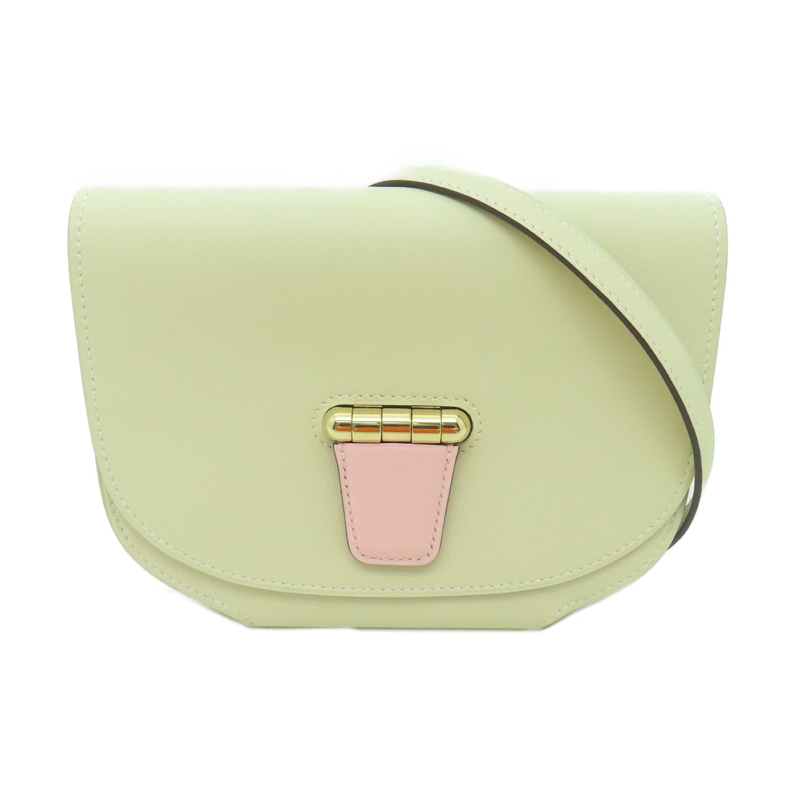 HERMES **【激減優惠】Swift皮革Mini Convoyeur金扣肩背袋白色