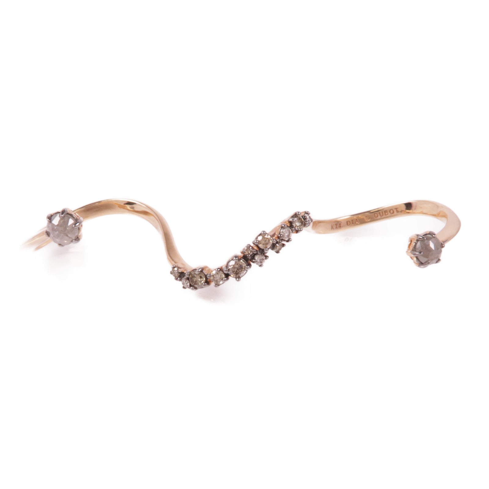 JEWELRY 【激減優惠】14K玫瑰金Three Finger Diamond Ring鑽石三指戒指US#6.5/US#6