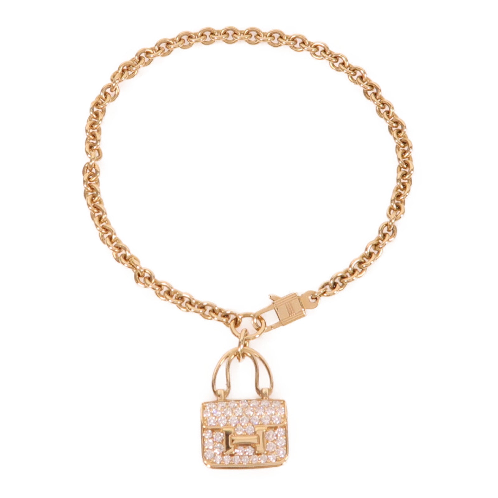 HERMES 18K玫瑰金Amulettes Constance Bracelet手鏈