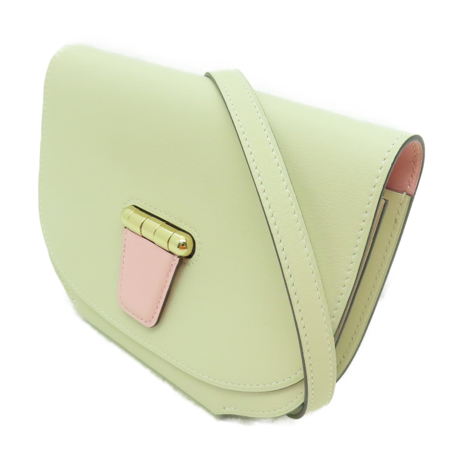 HERMES **【激減優惠】Swift皮革Mini Convoyeur金扣肩背袋白色