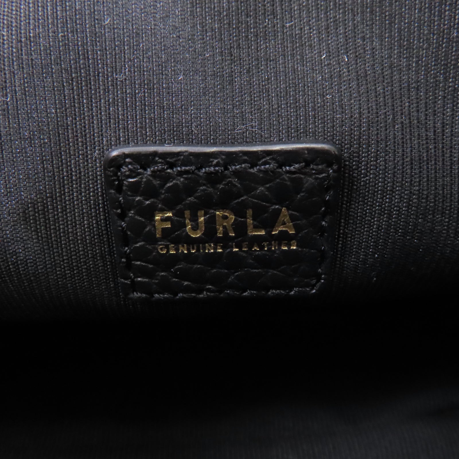 Furla 【激減優惠】Raffia/牛皮皮革Shoulder Bag金扣肩背袋黑色/米色