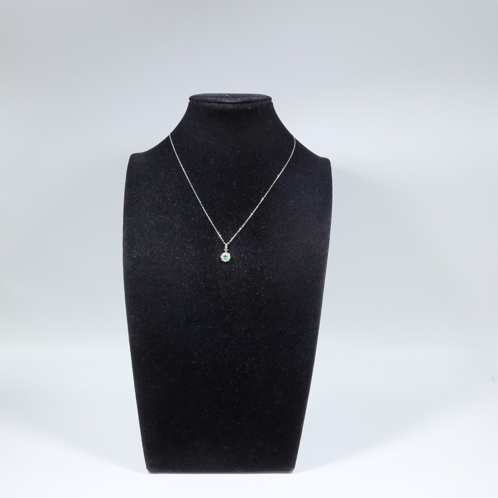 JEWELRY PT950鉑金Emerald Diamond Necklace綠寶石/鑽石項鍊