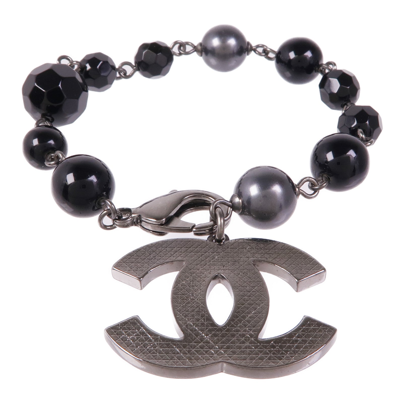 CHANEL CC Bracelet PVC/Metal Black