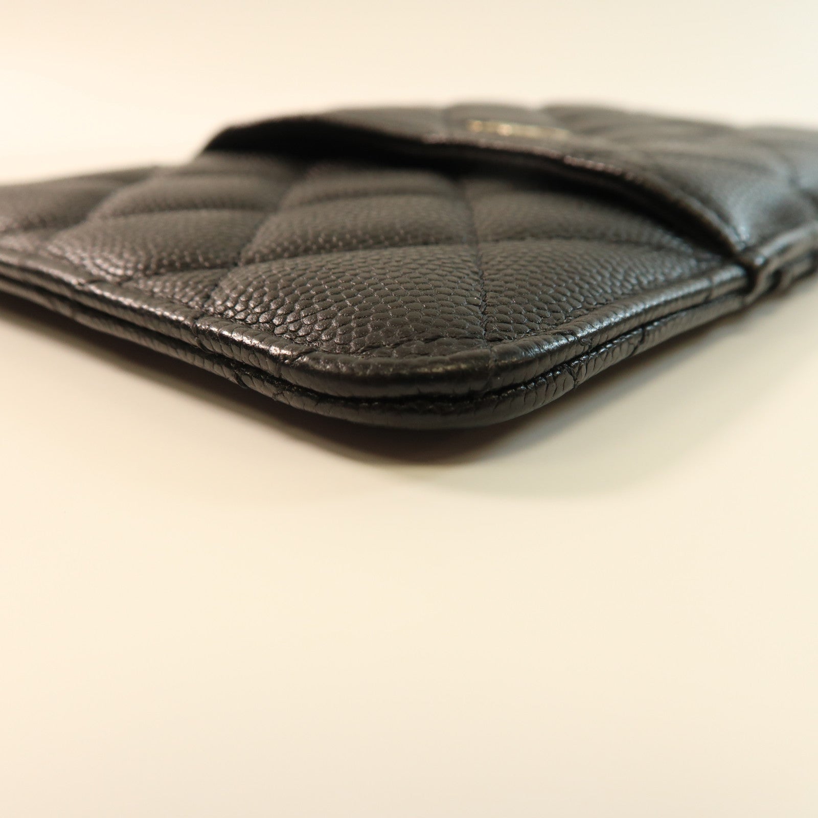 CHANEL 牛皮皮革Zipper Long Wallet金扣長錢包黑色