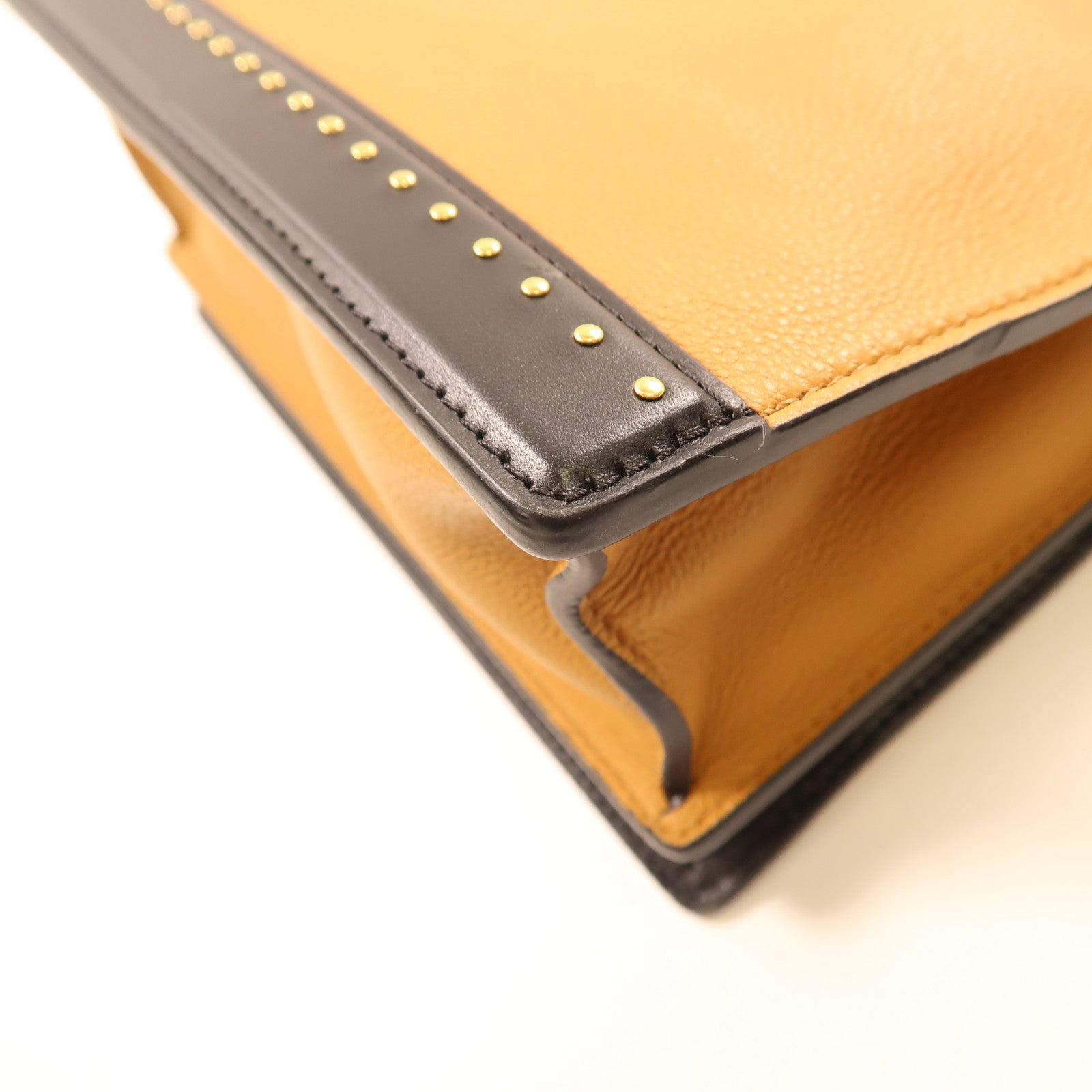 LOUIS VUITTON LV GHW Studs Bicolor 2Way Shoulder Hand Bag M51654 Beige/Black