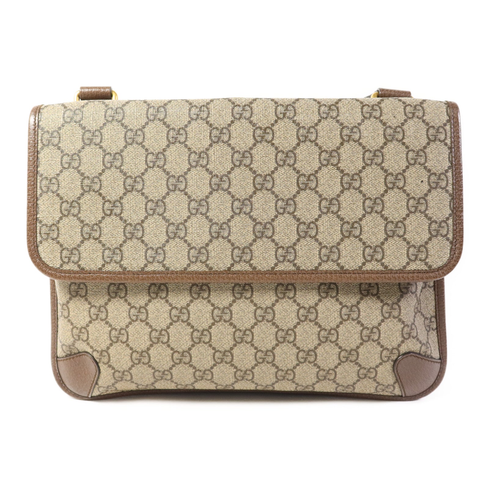 GUCCI 塗層帆布GG Messenger Bag金扣肩背袋