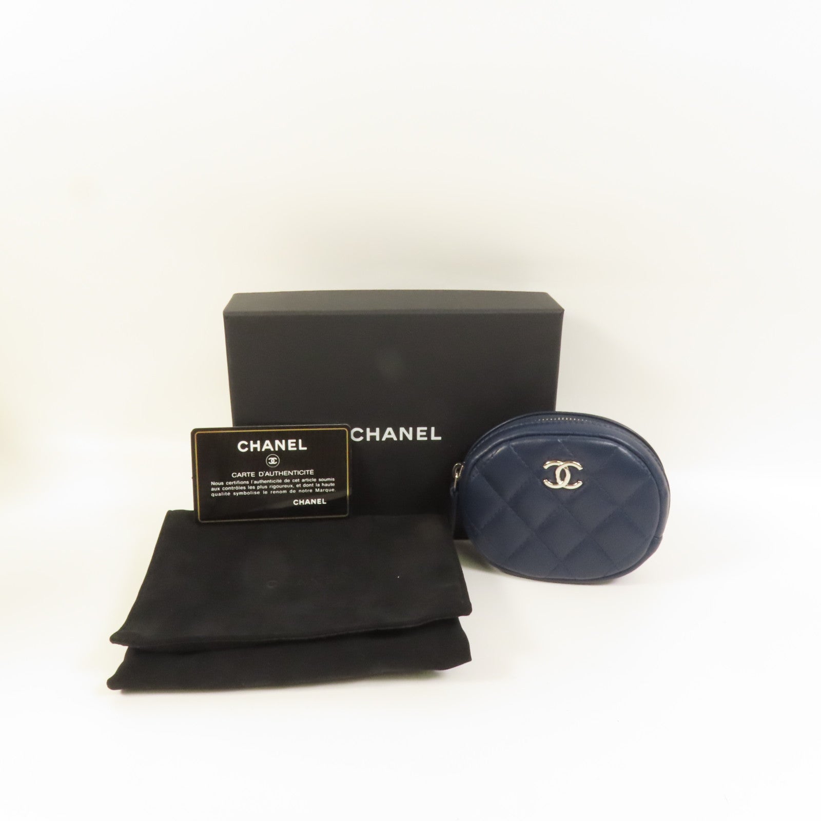 CHANEL 羊皮皮革Coin Case銀扣零錢包