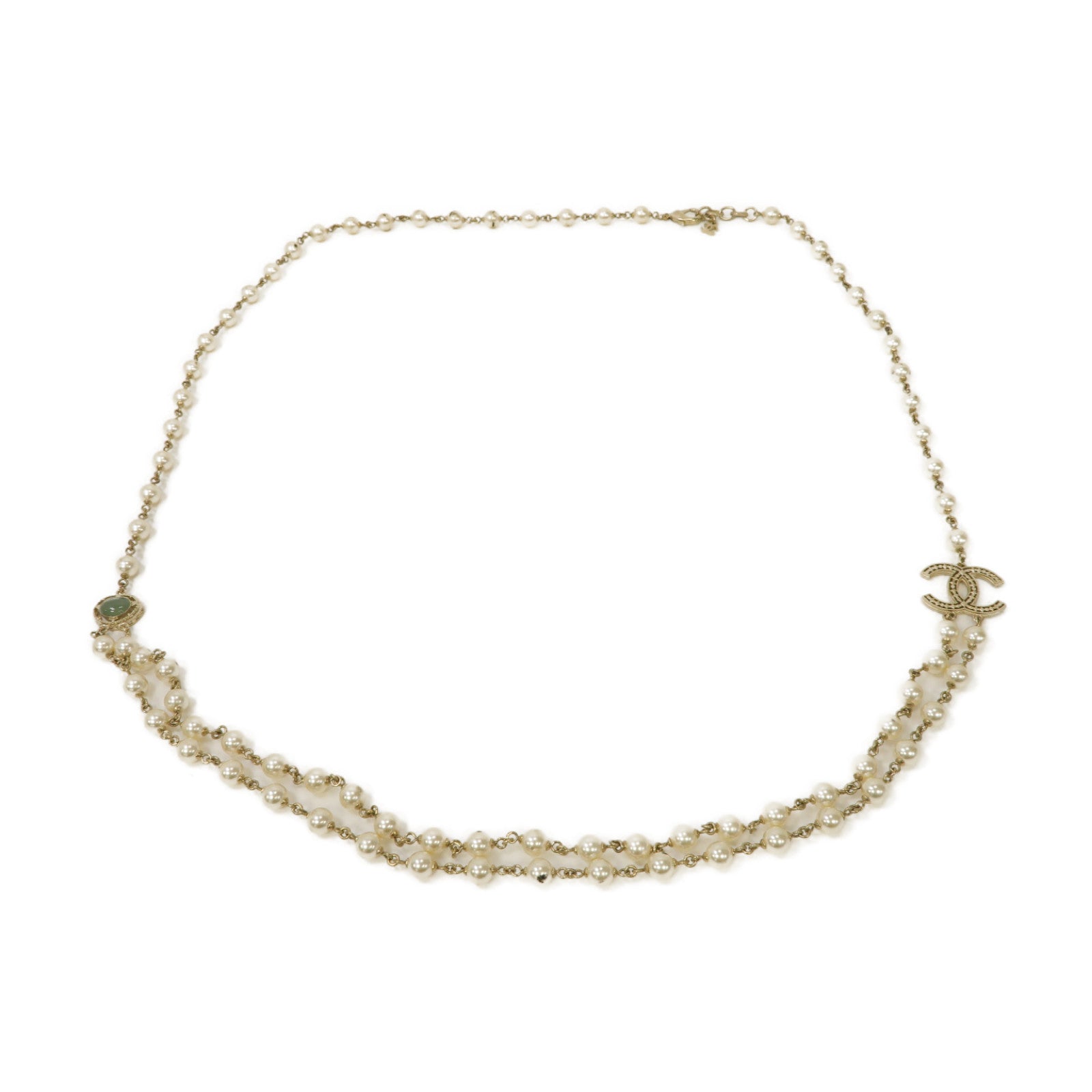 CHANEL 【激減優惠】金屬/PVC Necklace項鍊白色/金色/綠色