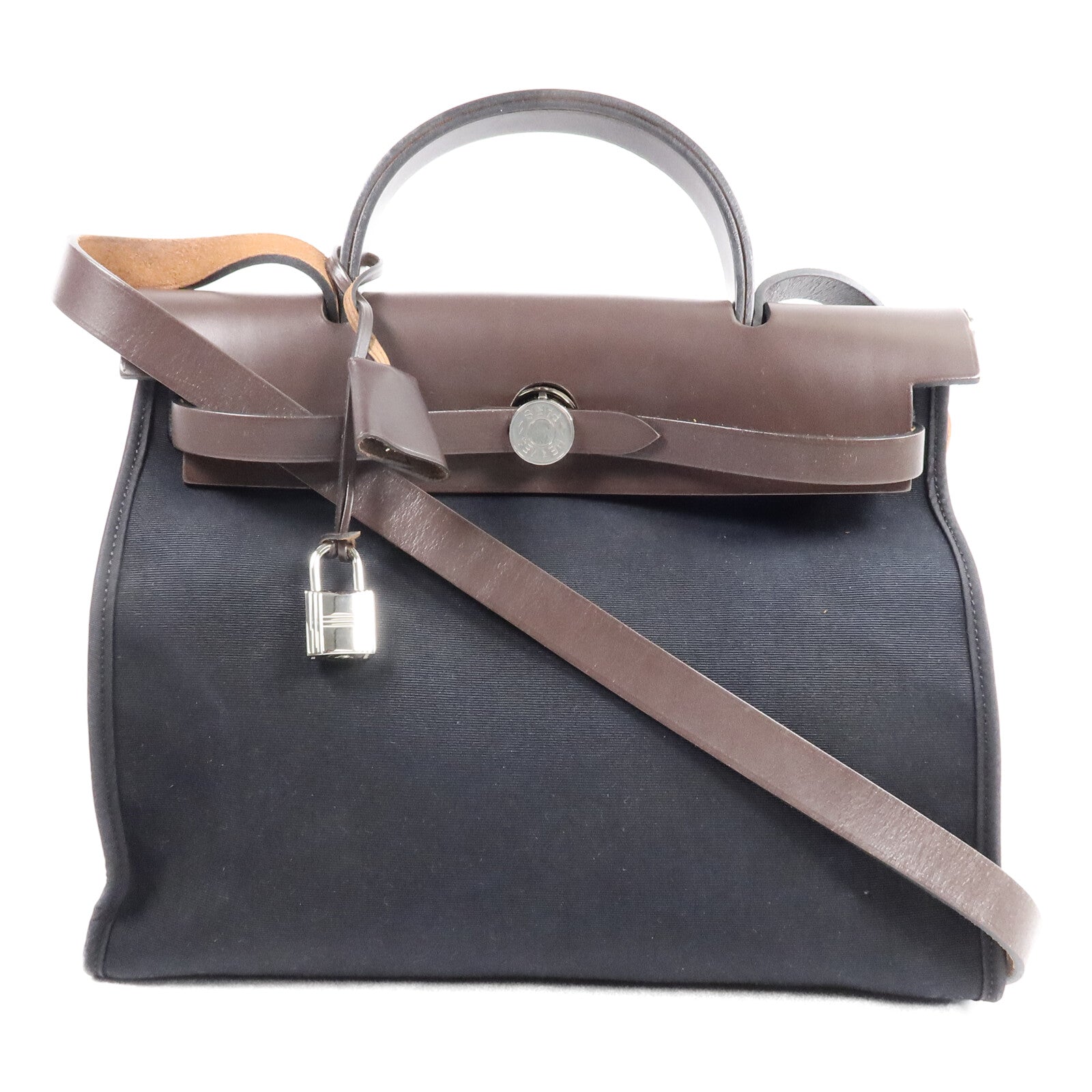 HERMES 帆布Herbag PM手挽肩背兩用袋Noir