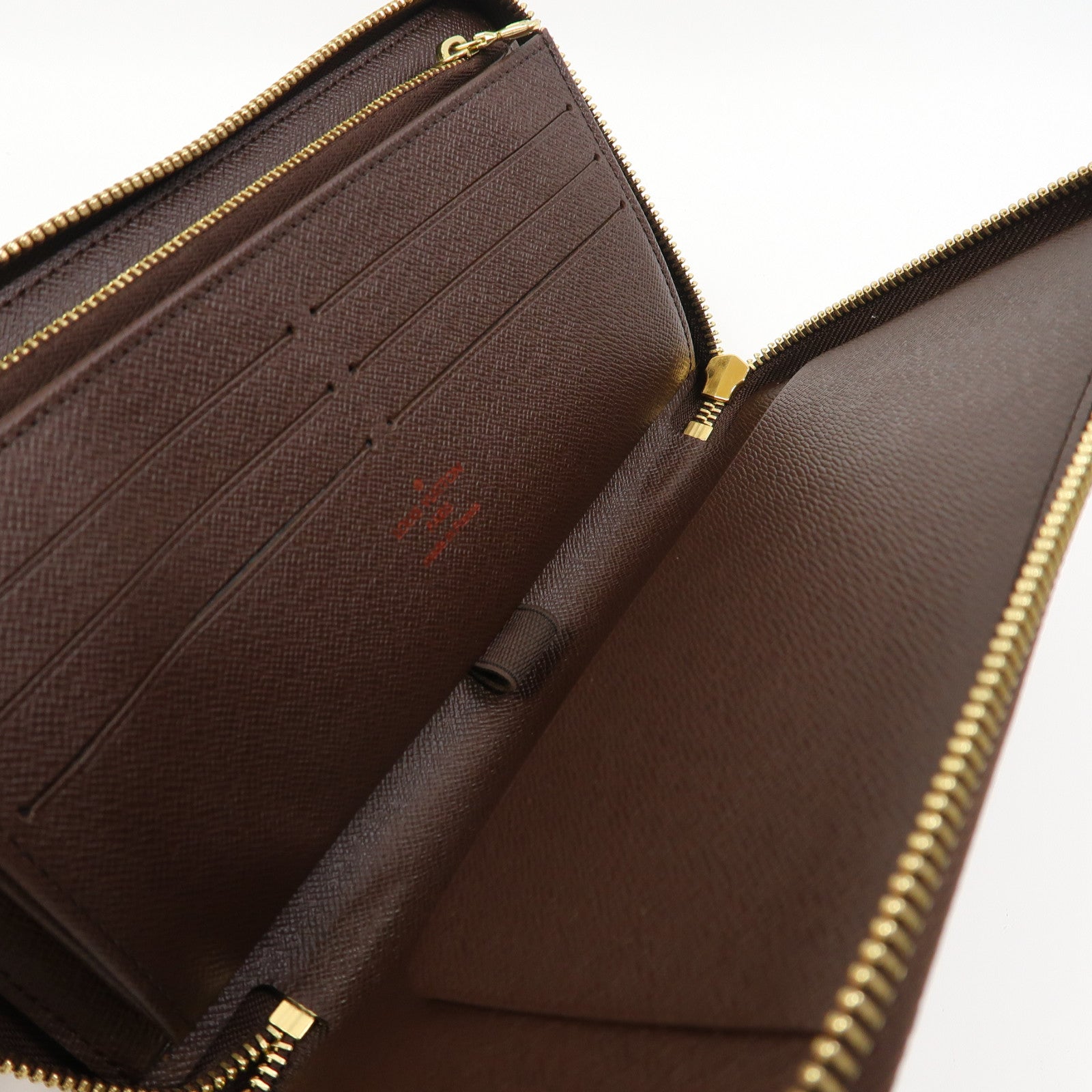 LOUIS VUITTON Damier Zippy Organizer金扣拉鍊長錢包啡色