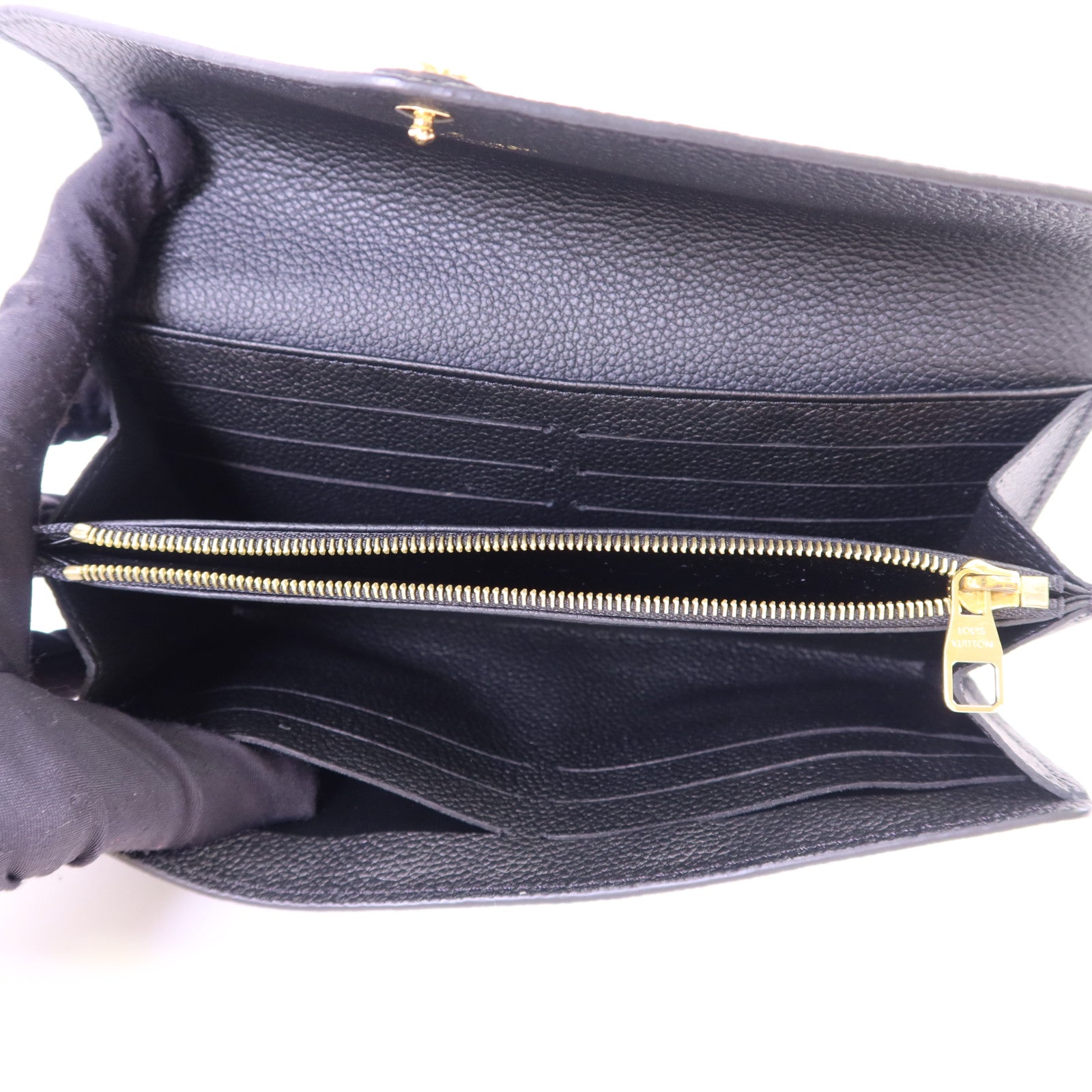 LOUIS VUITTON Monogram Empreinte Sarah Long Wallet金扣長錢包