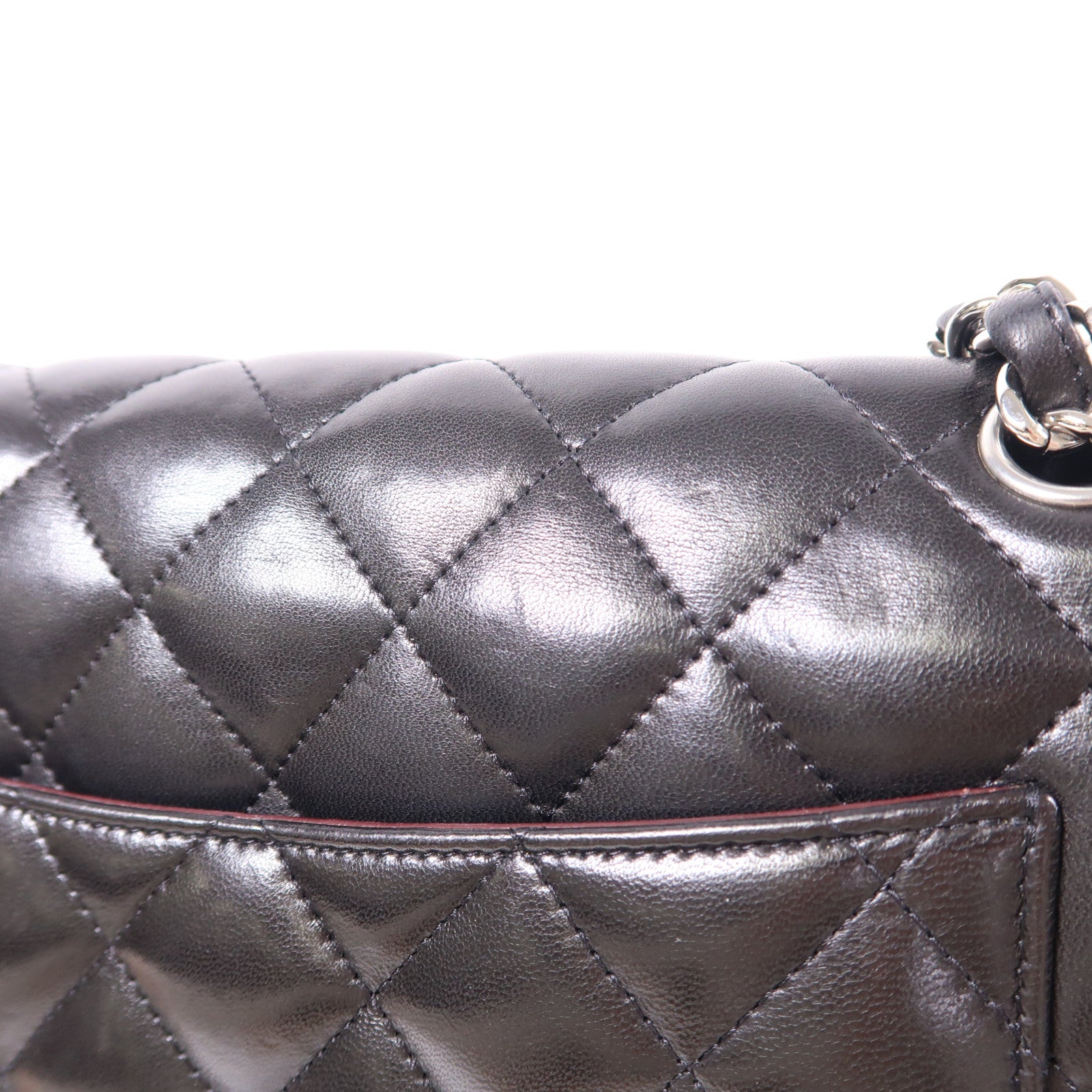 CHANEL CC SHW Large Classic Chain Shoulder Bag Lambskin Leather Black