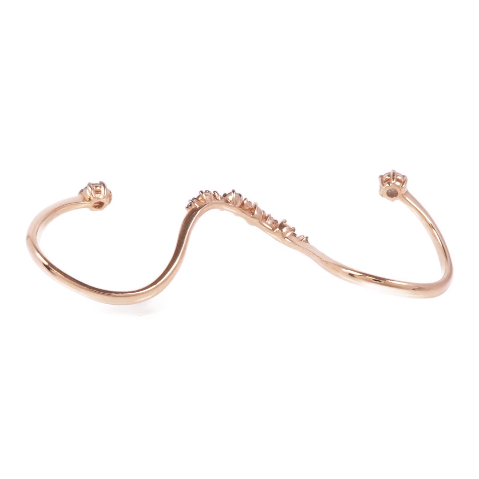 JEWELRY 14K玫瑰金Three Finger Diamond Ring鑽石三指戒指US#6.5/US#6