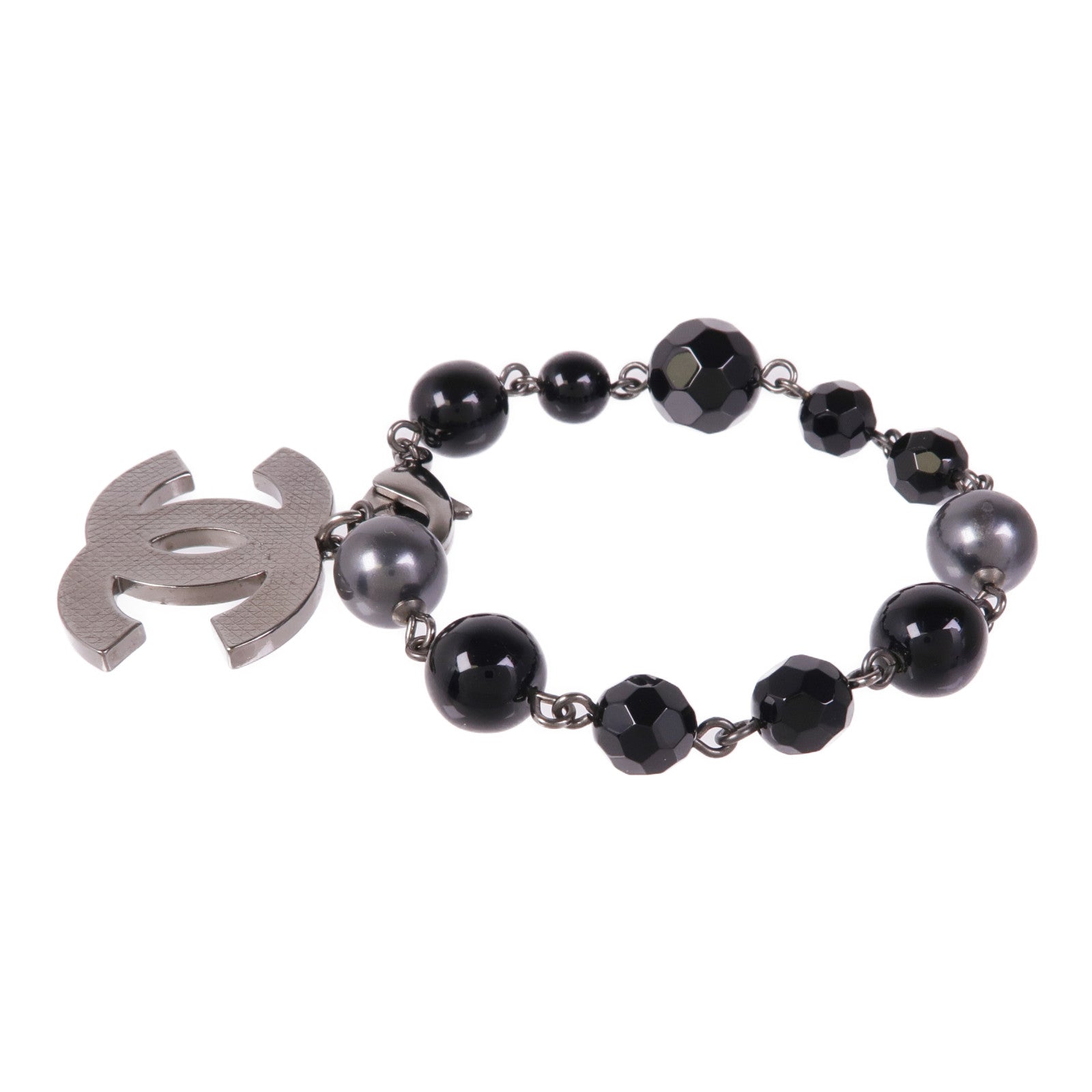 CHANEL CC Bracelet PVC/Metal Black