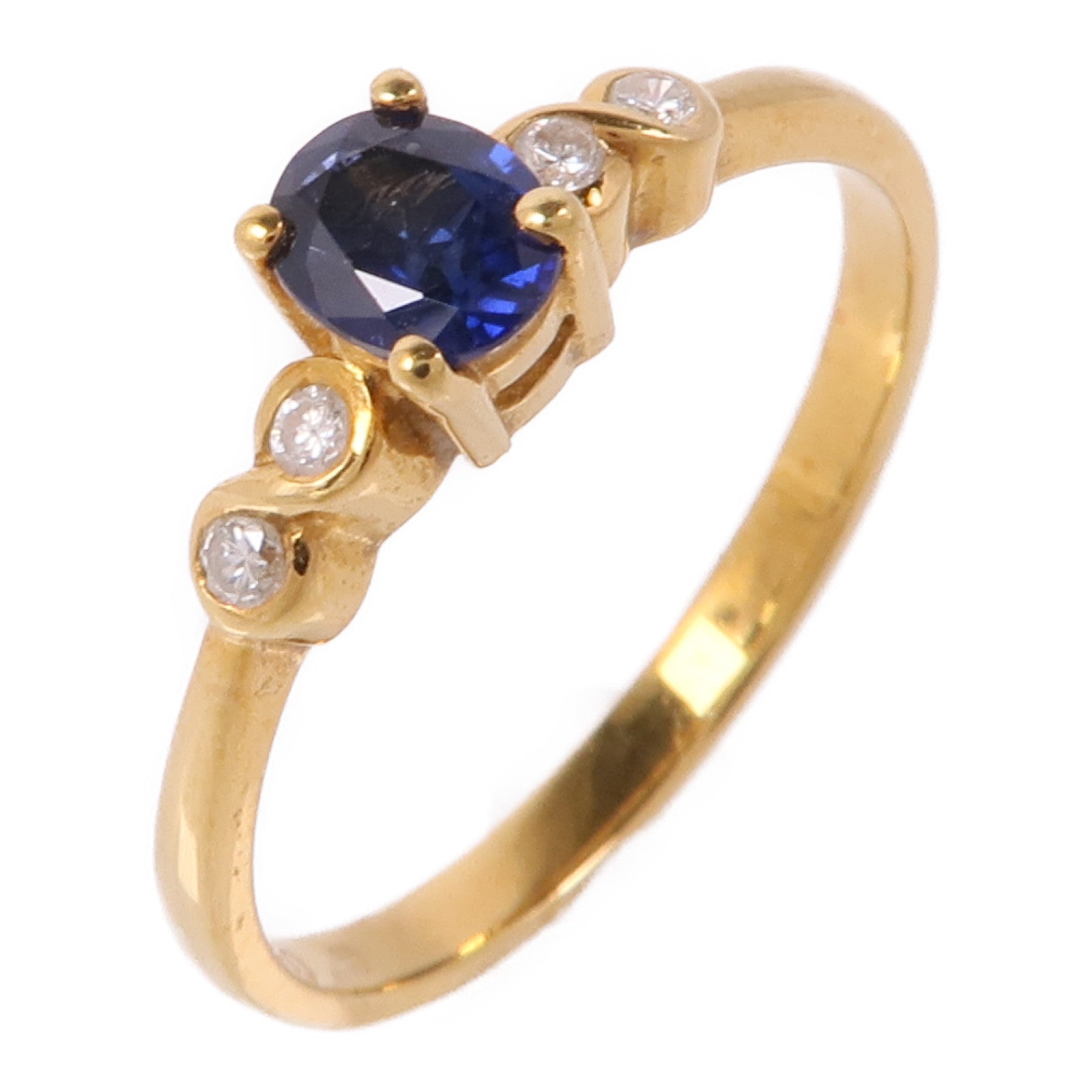 JEWELRY 18K黃金Sapphire/Diamond Ring藍寶石/鑽石戒指US#6.25