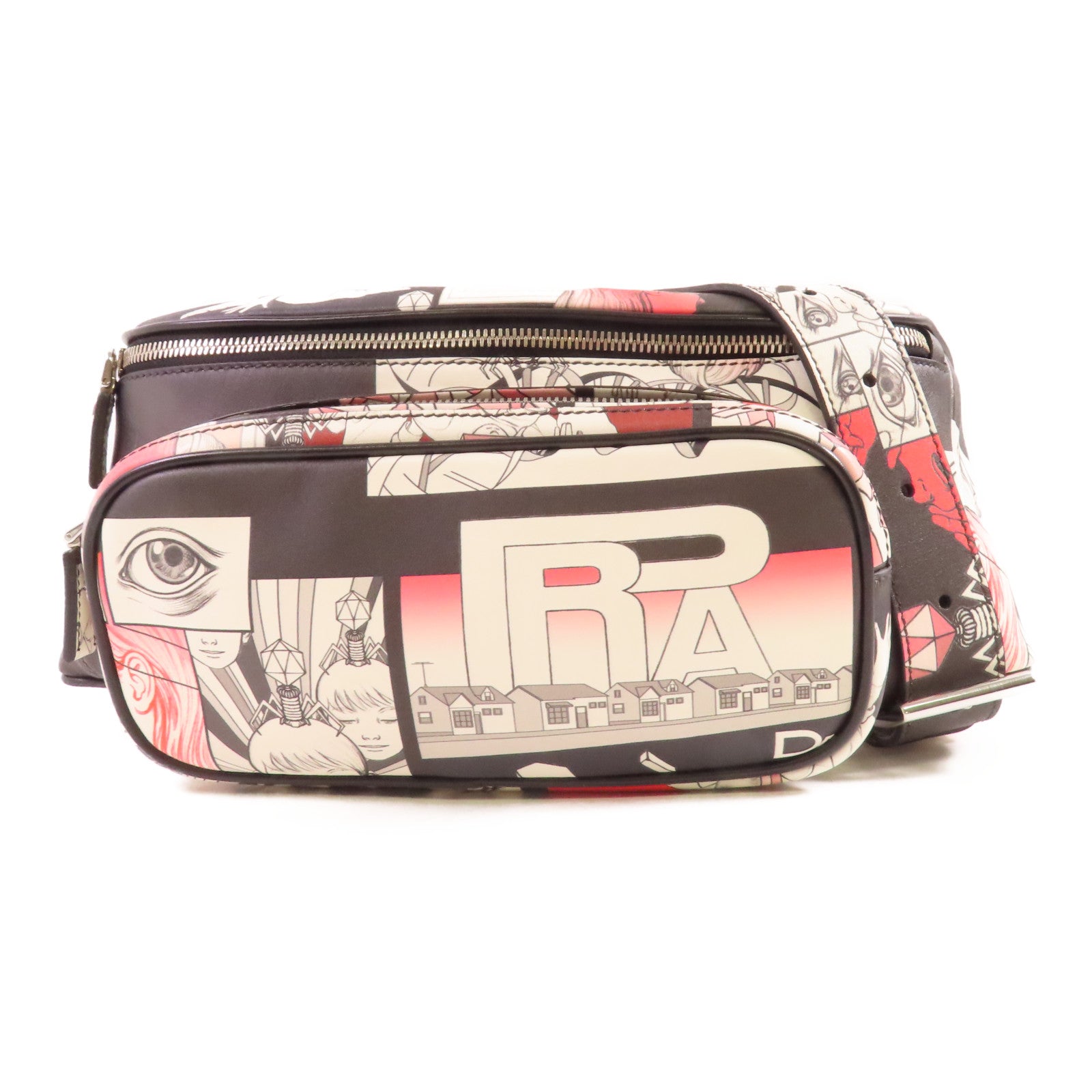 PRADA 塗層帆布Waist Bag銀扣腰包彩色