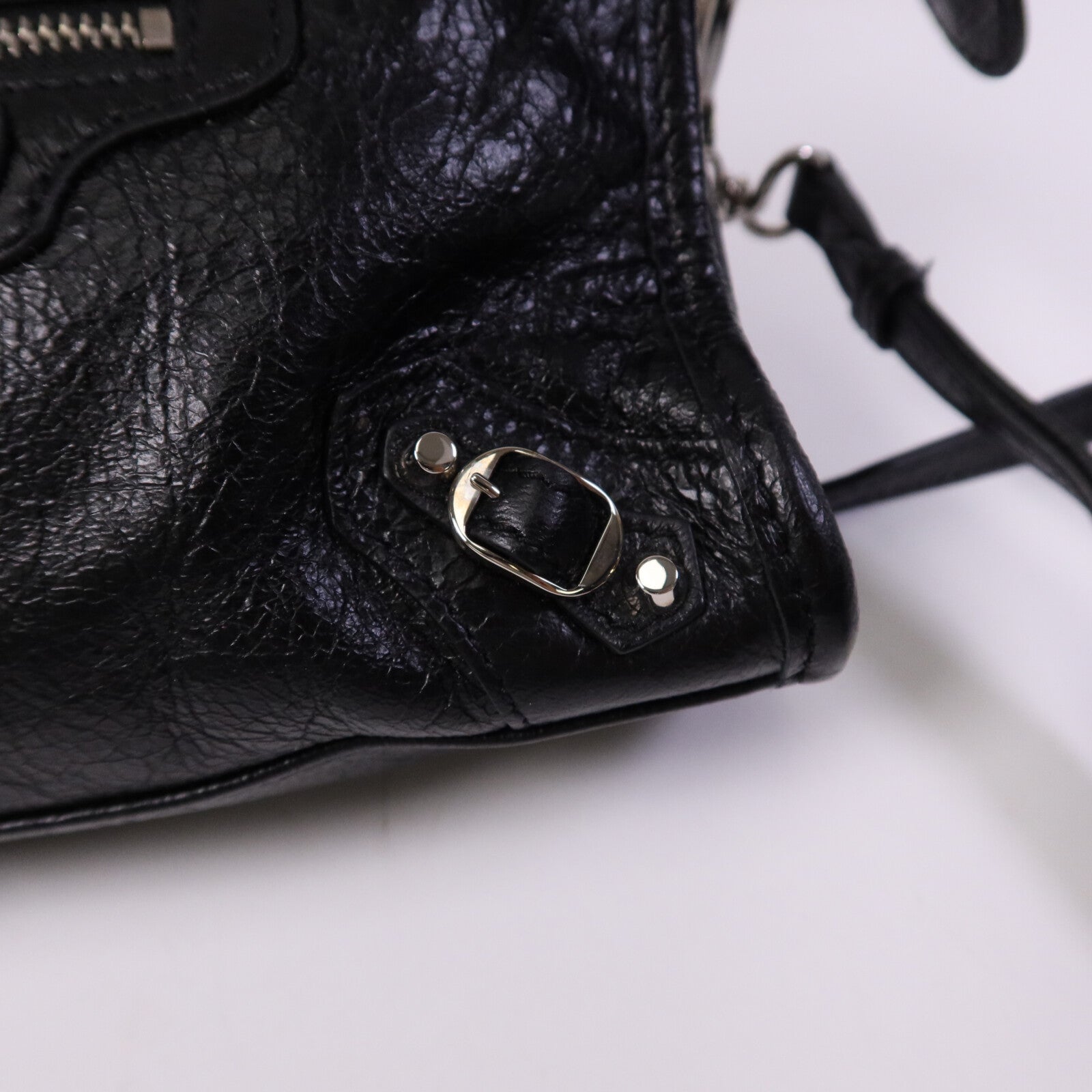 BALENCIAGA 羊皮皮革Nano City銀扣手挽肩背兩用袋