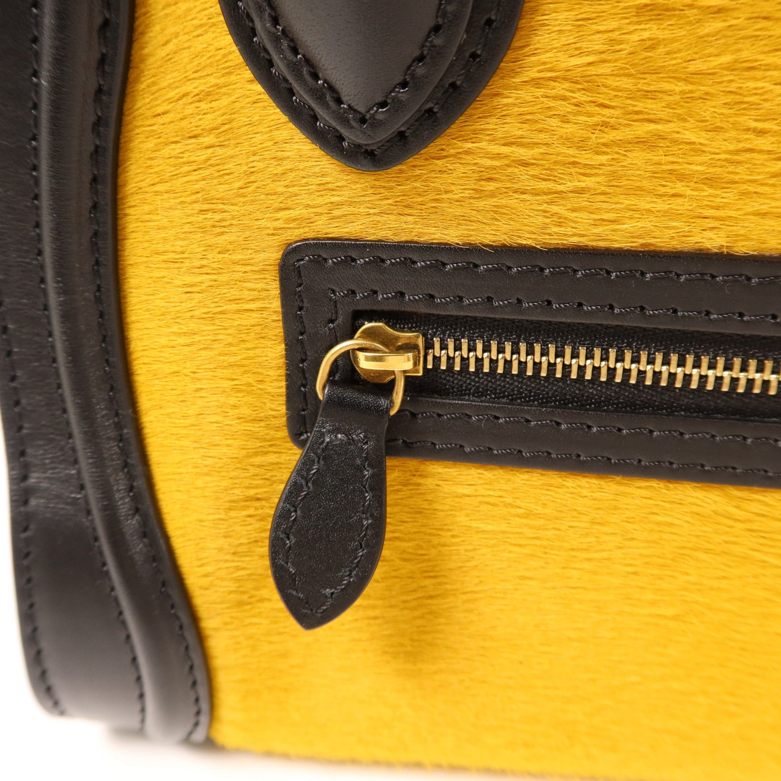 CELINE 牛皮皮革/馬毛Nano Luggage金扣手挽肩背兩用袋
