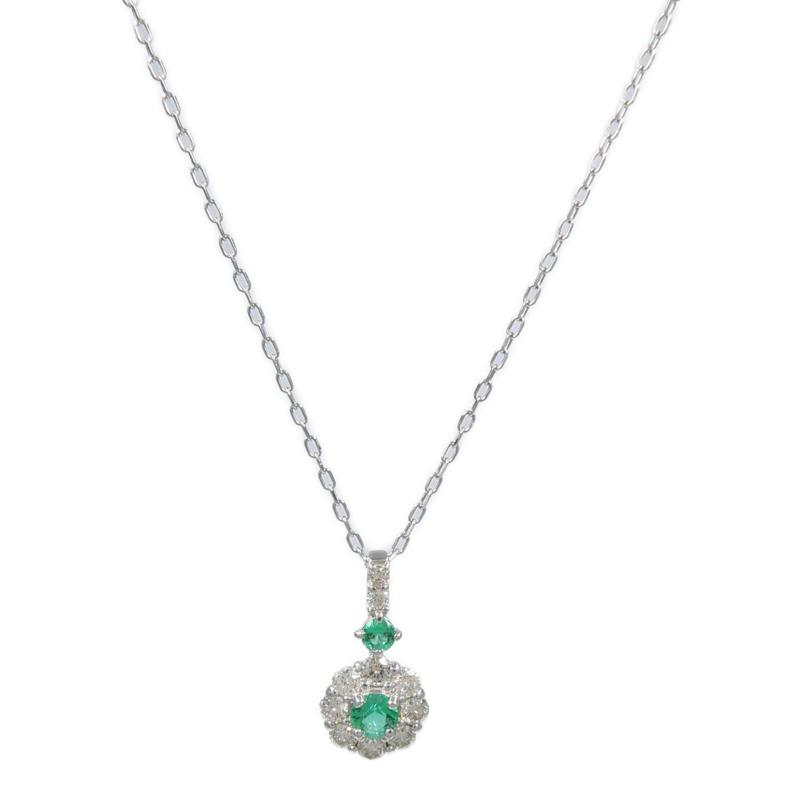 JEWELRY PT950鉑金Emerald Diamond Necklace綠寶石/鑽石項鍊