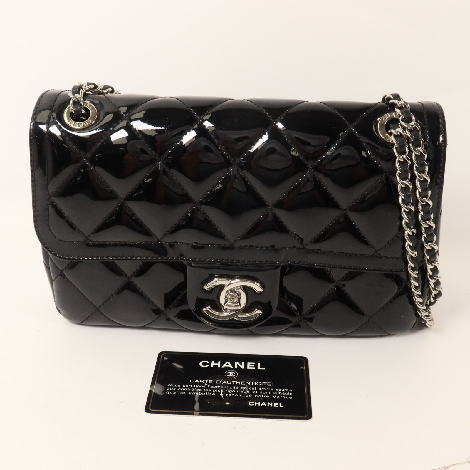 CHANEL 漆皮皮革Chain Shouder Bag鏈帶肩背袋