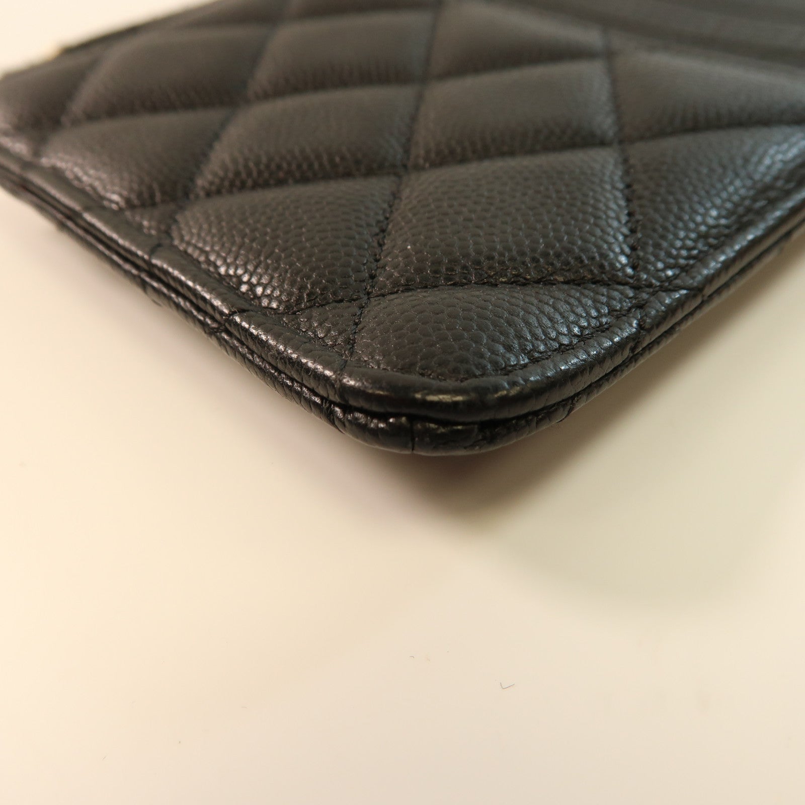 CHANEL 牛皮皮革Zipper Long Wallet金扣長錢包黑色