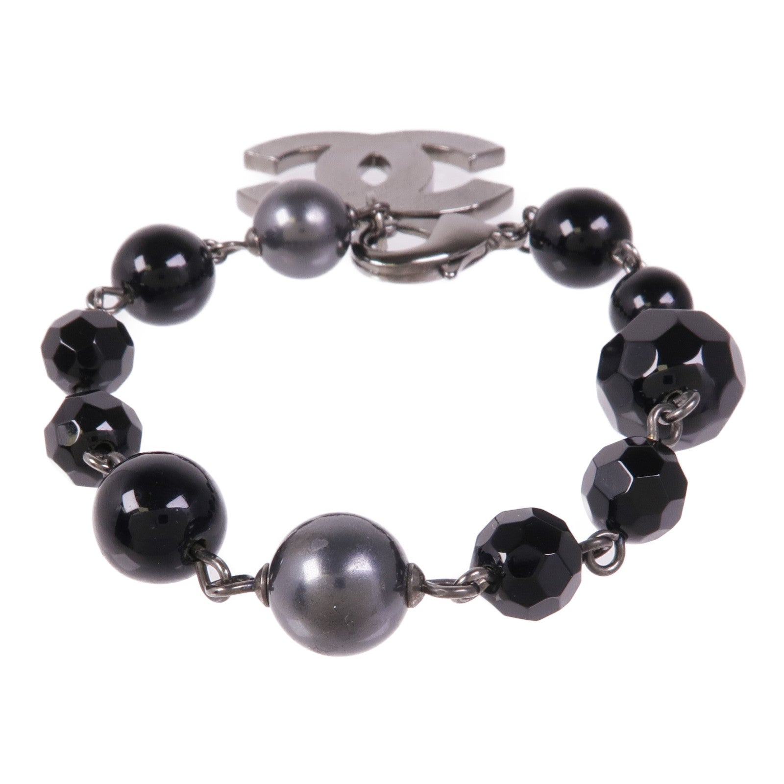 CHANEL CC Bracelet PVC/Metal Black