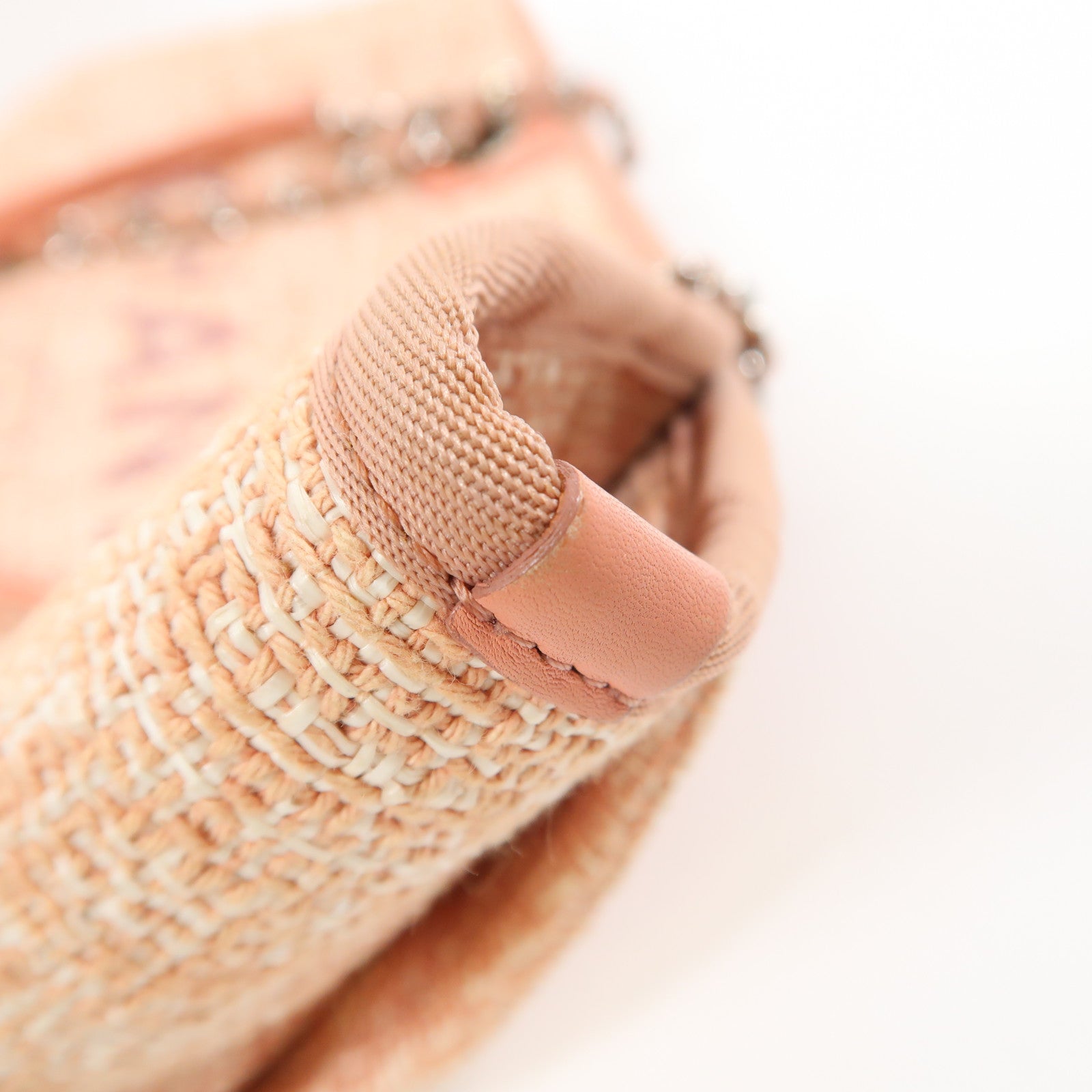 CHANEL Tweed Deauville銀扣鏈帶肩背袋