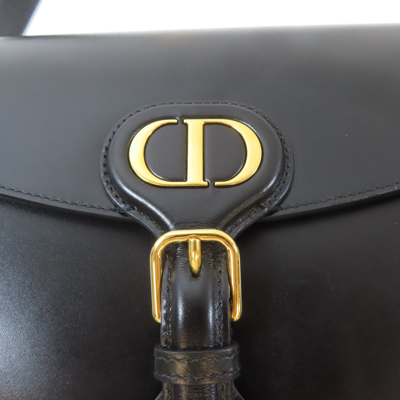 Dior 牛皮皮革Bobby金扣肩背袋黑色