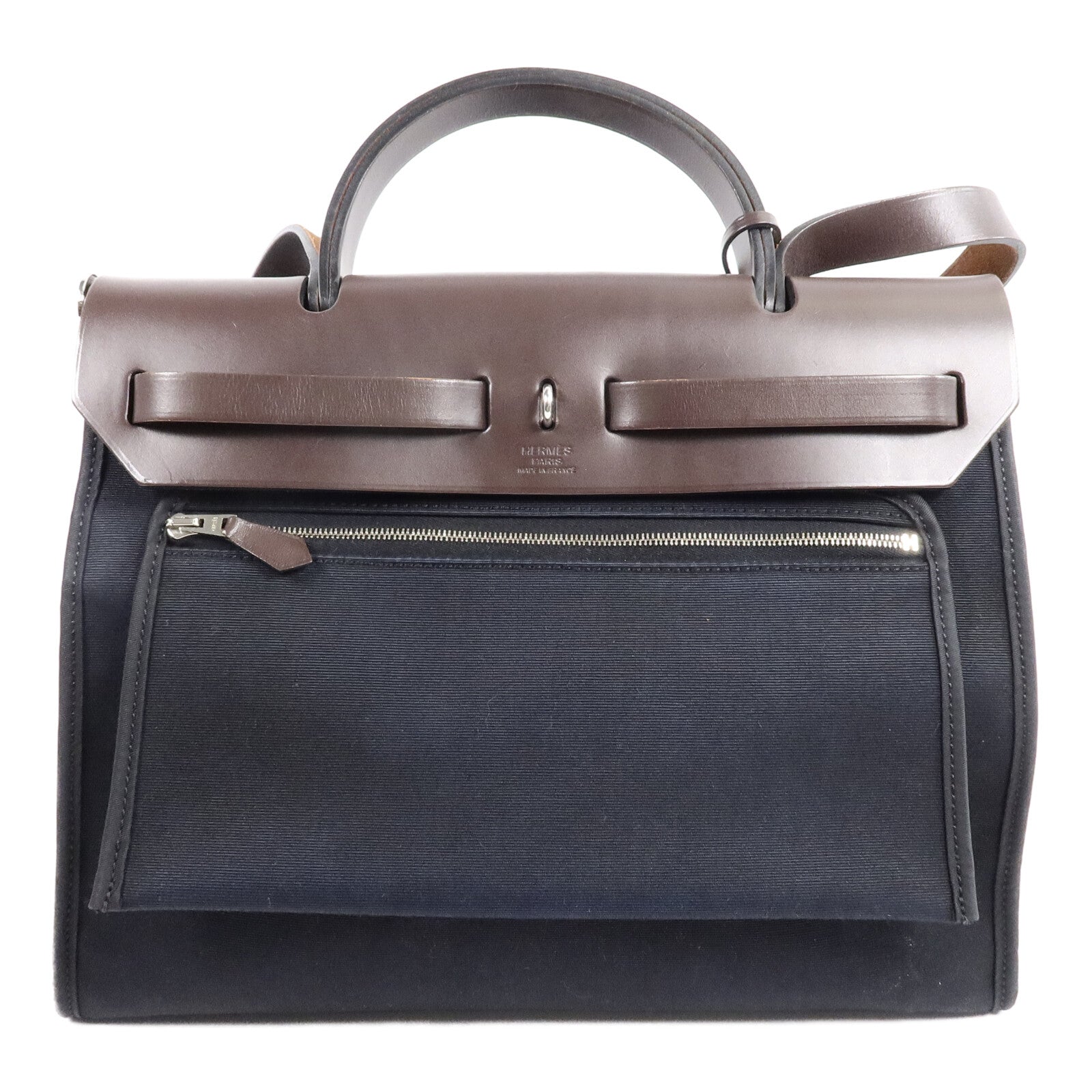 HERMES 帆布Herbag PM手挽肩背兩用袋Noir