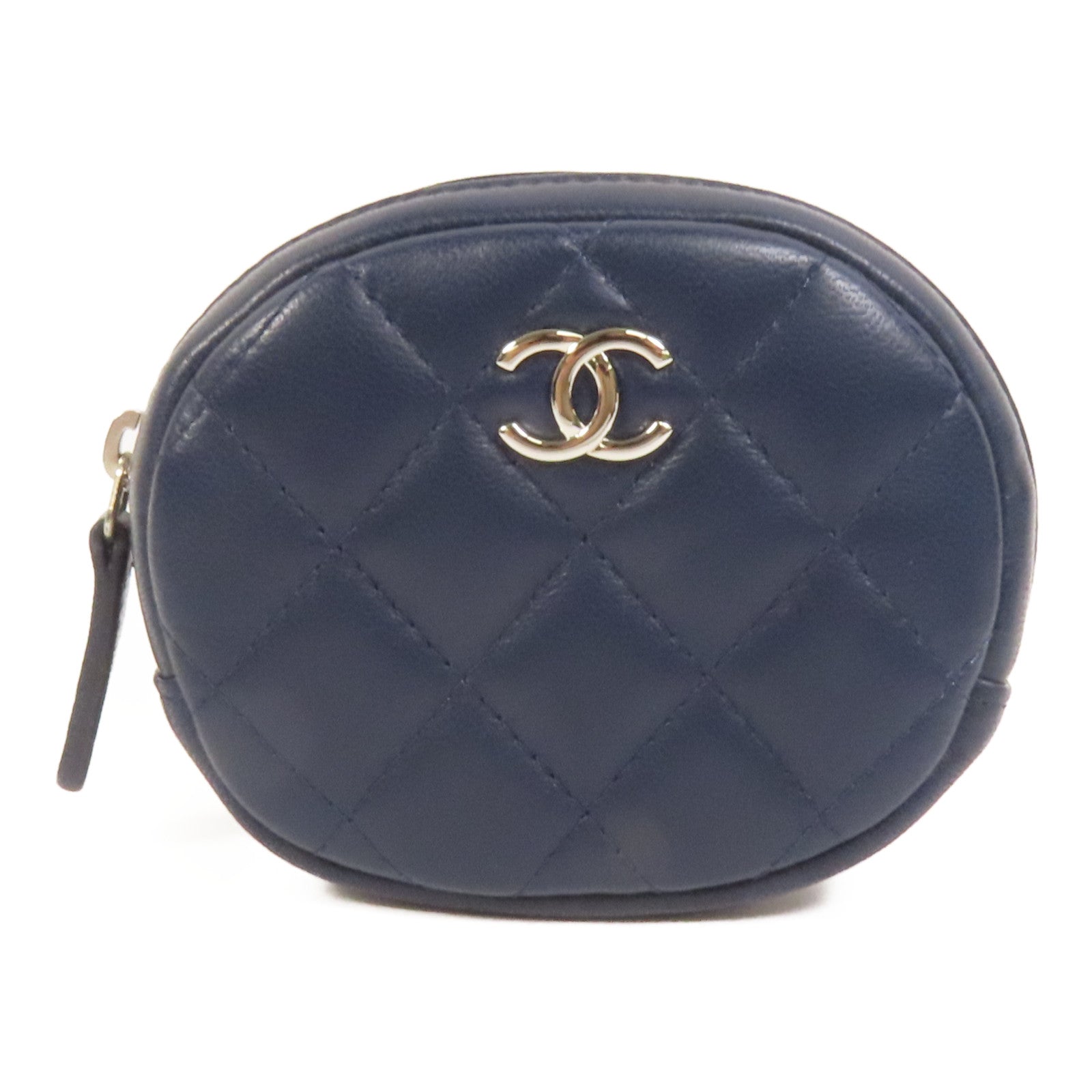 CHANEL 羊皮皮革Coin Case銀扣零錢包