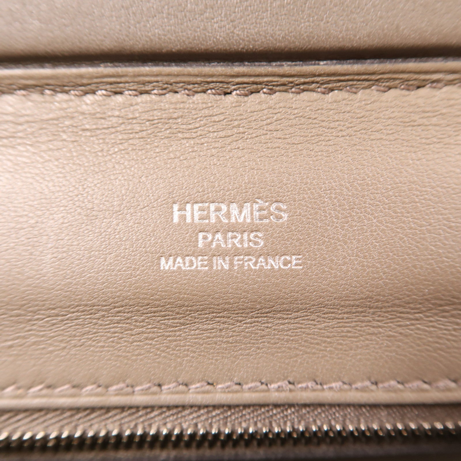 HERMES Evercolor皮革24/24 Mini銀扣手挽肩背兩用袋Etain灰色