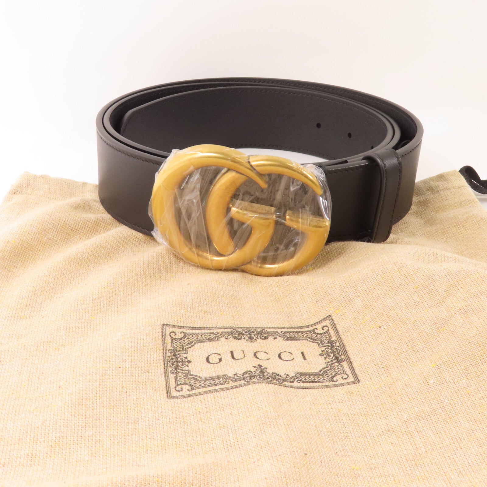 GUCCI 牛皮皮革Belt金扣皮帶