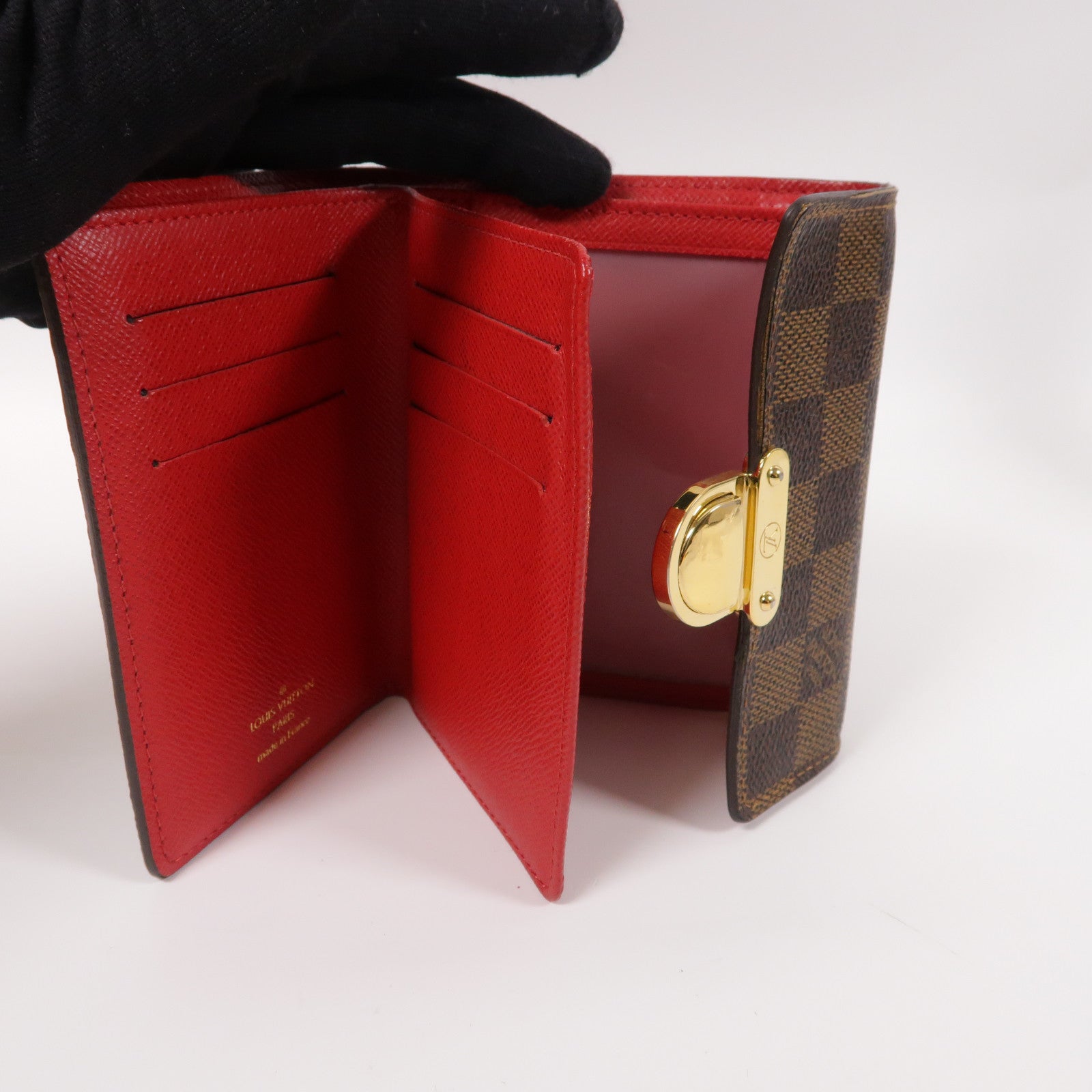 LOUIS VUITTON 【激減優惠】Damier Pottefeuille Koala Wallet金扣折疊錢包啡色