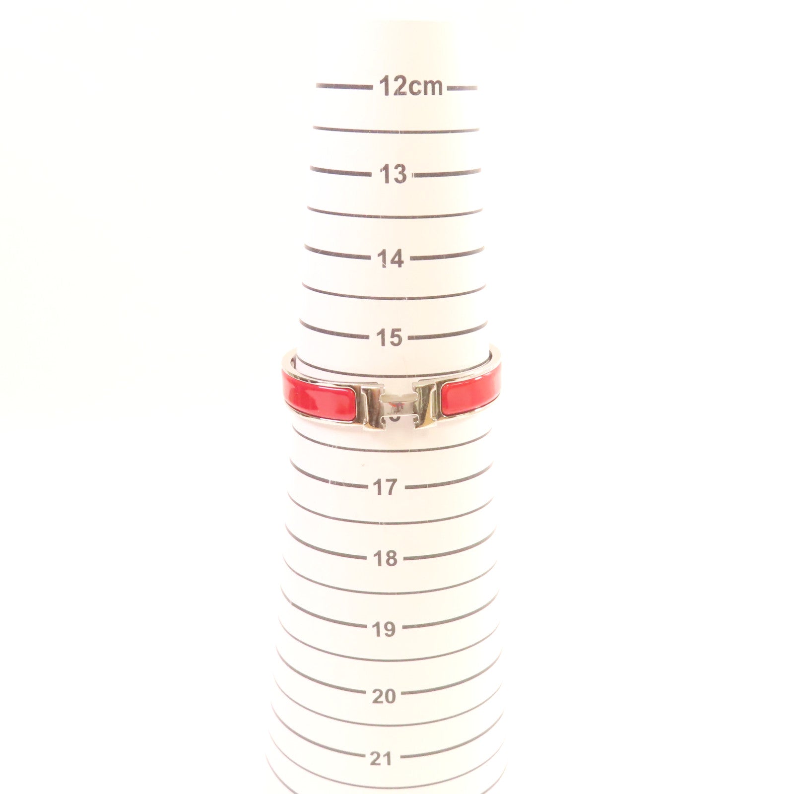 HERMES 金屬/琺瑯Clic H Bracelet手鐲橘紅色