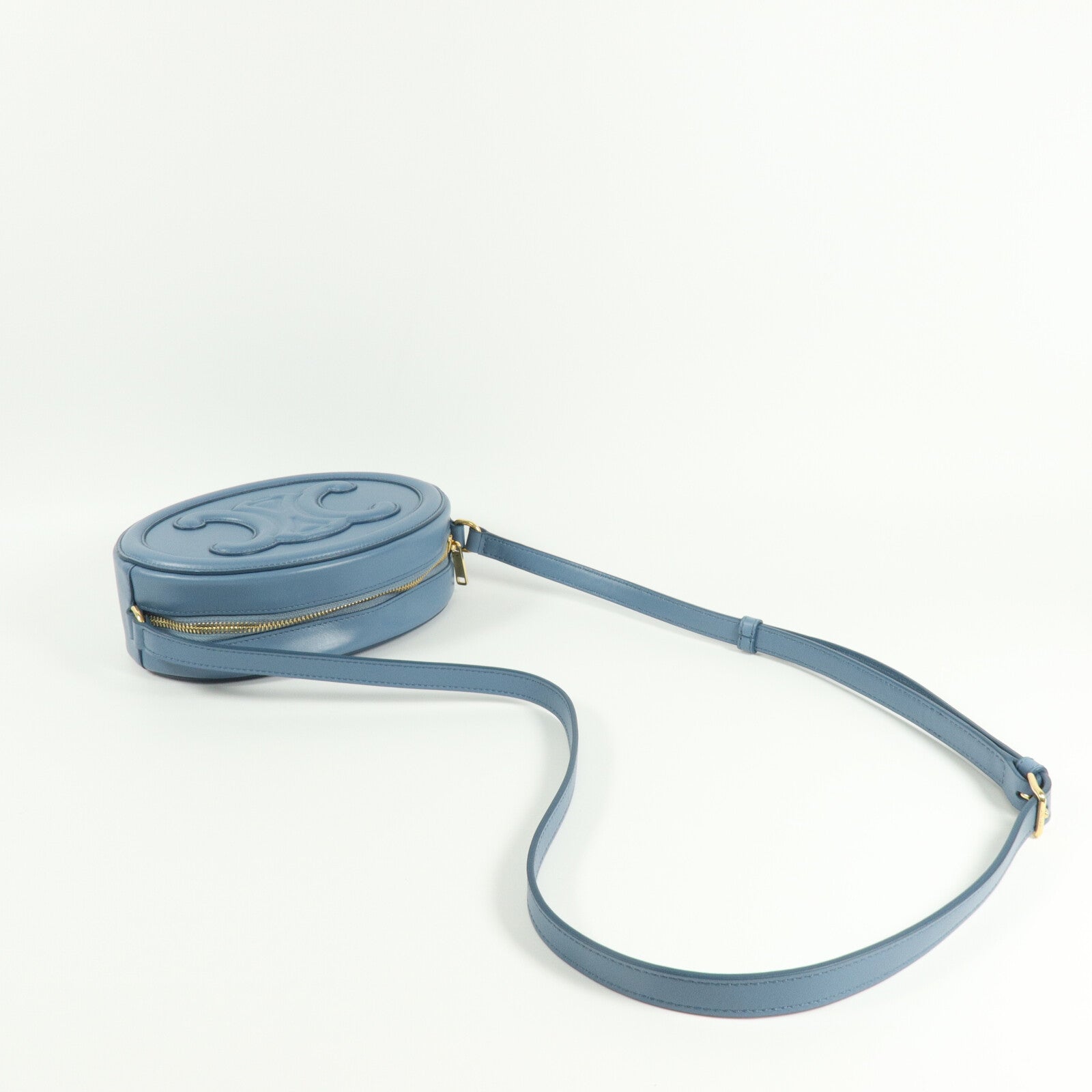 CELINE 牛皮皮革Cuir Triomphe Oval Purse肩背袋