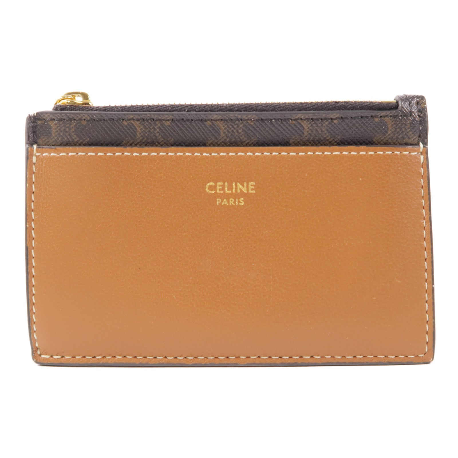 CELINE 塗層帆布Card Case金扣零錢包