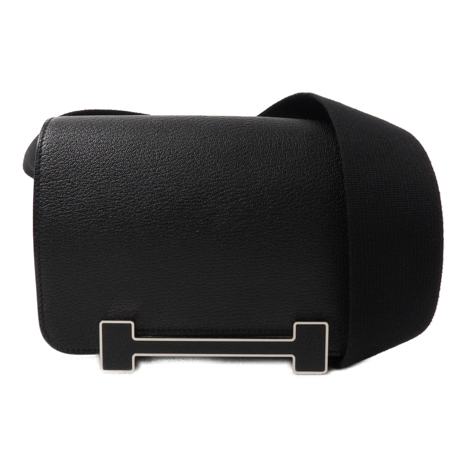 HERMES Chevre皮革Geta肩背袋Noir