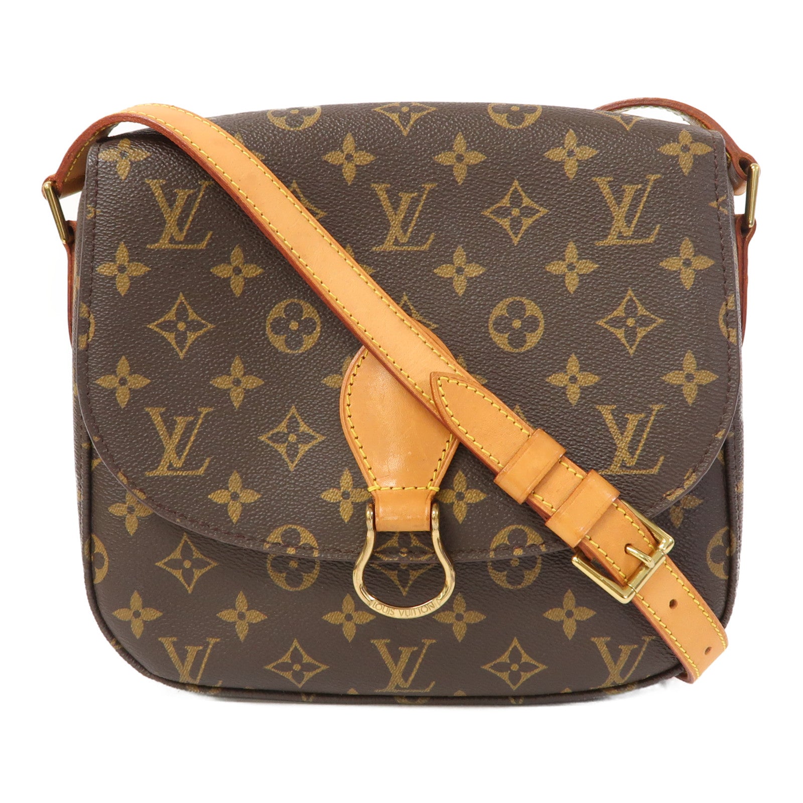 LOUIS VUITTON Monogram Saint Cloud GM金扣肩背袋啡色