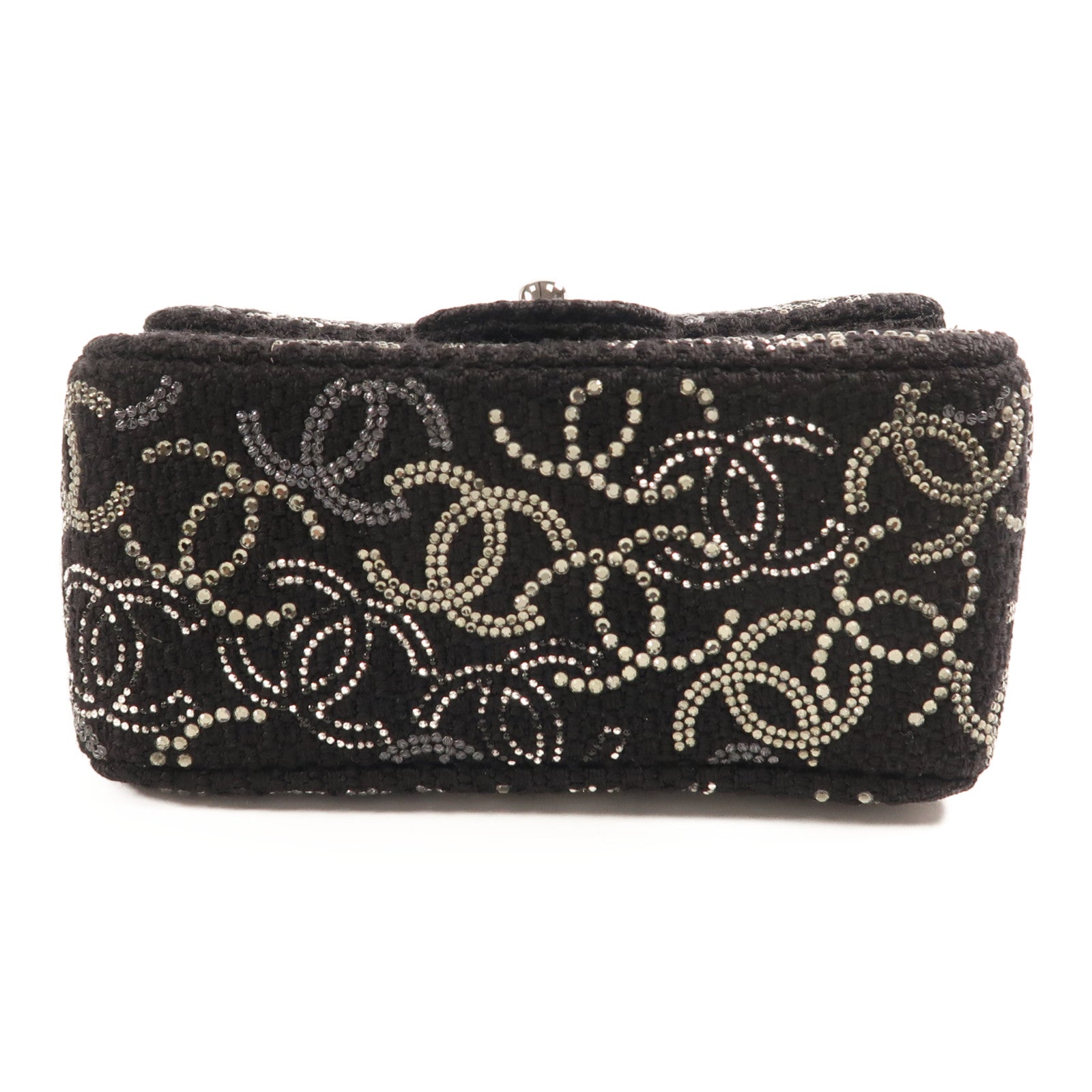 CHANEL Tweed Chain Shoulder銀扣鏈帶肩背袋