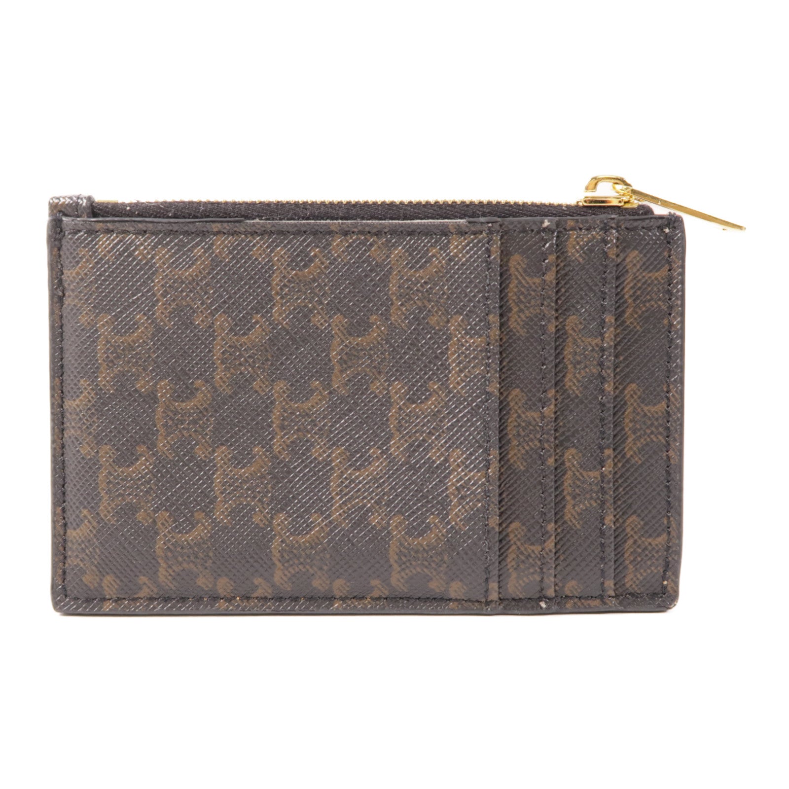 CELINE 塗層帆布Card Case金扣零錢包