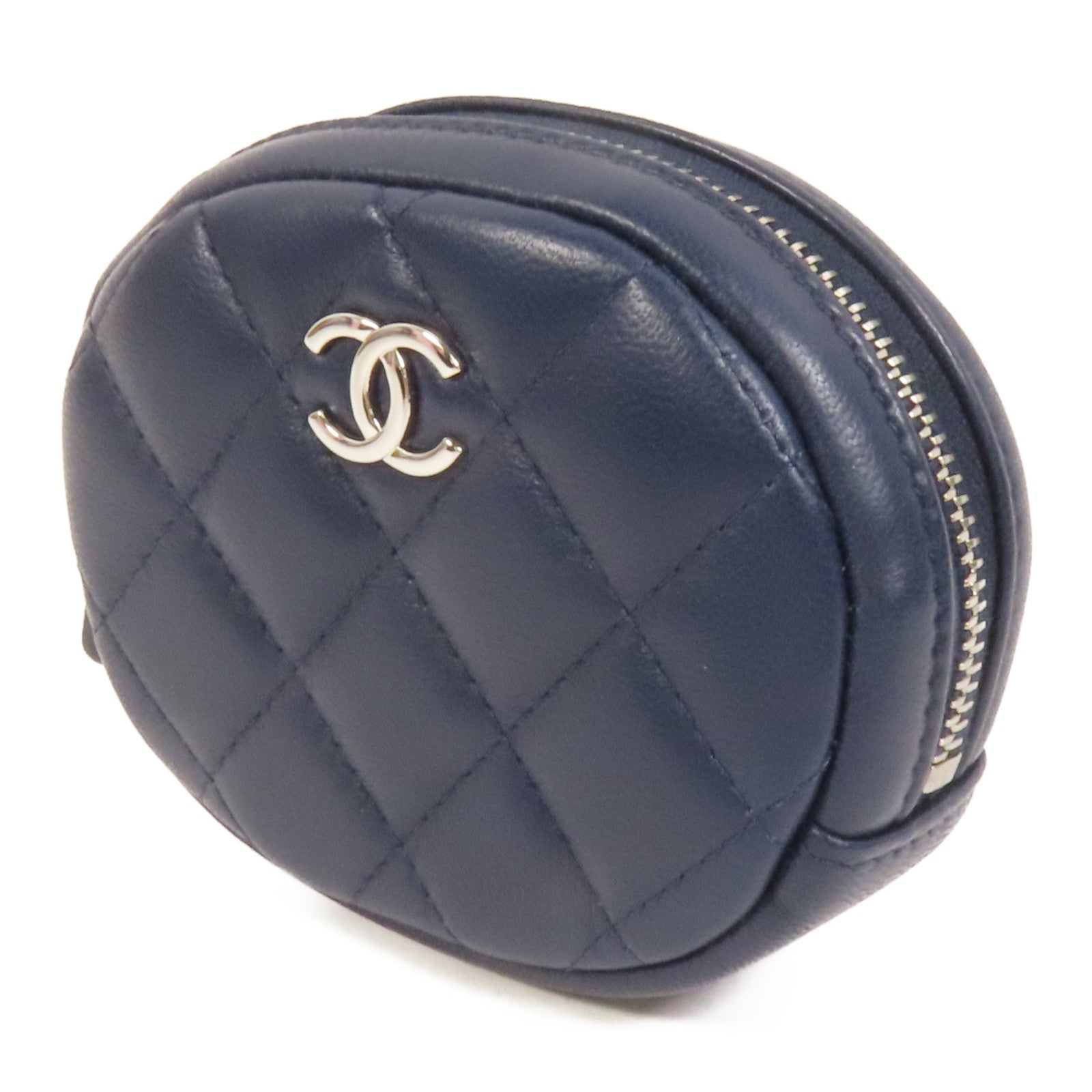 CHANEL 羊皮皮革Coin Case銀扣零錢包