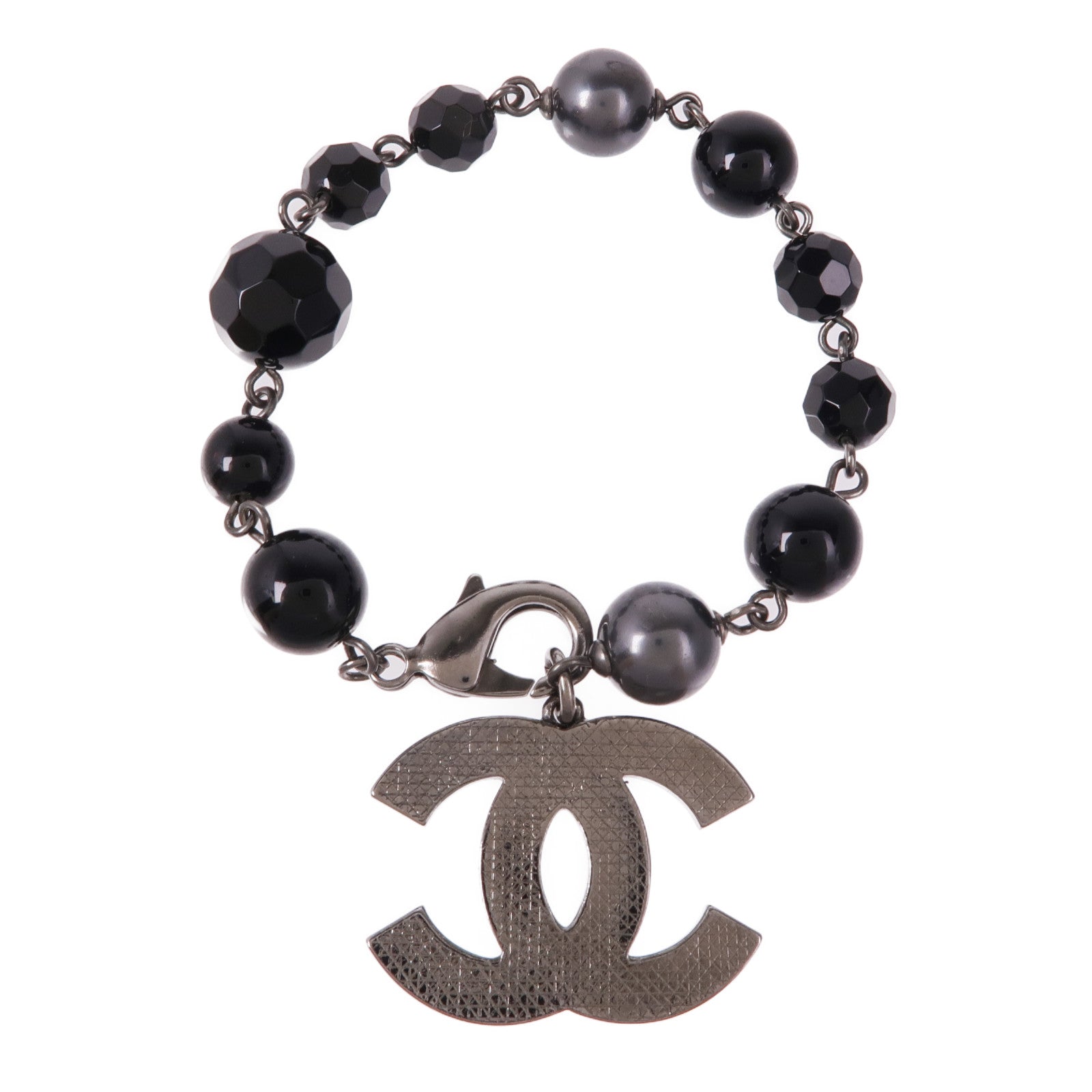 CHANEL CC Bracelet PVC/Metal Black