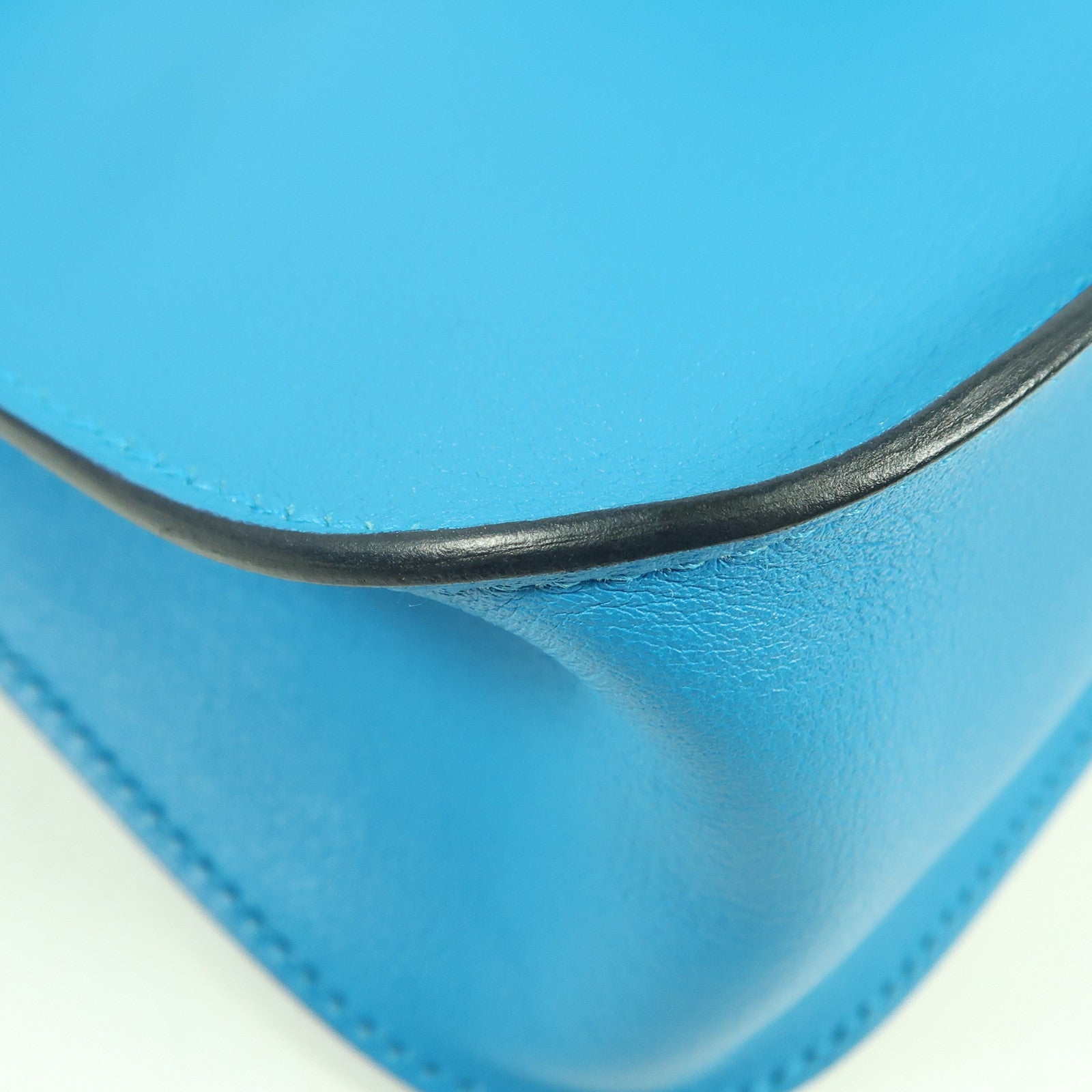 HERMES Swift皮革Halzan 25銀扣手挽肩背兩用袋Blue Frida