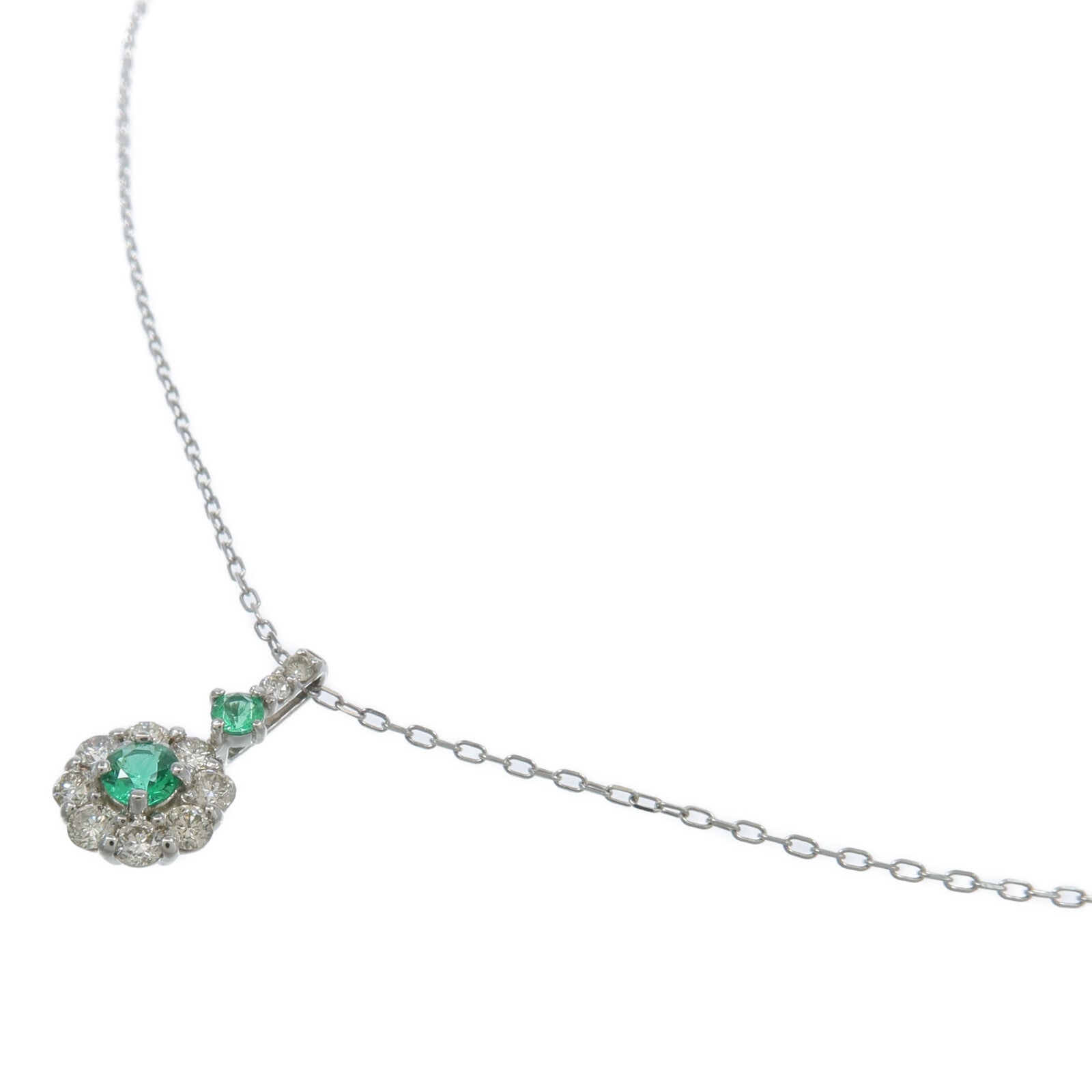 JEWELRY PT950鉑金Emerald Diamond Necklace綠寶石/鑽石項鍊